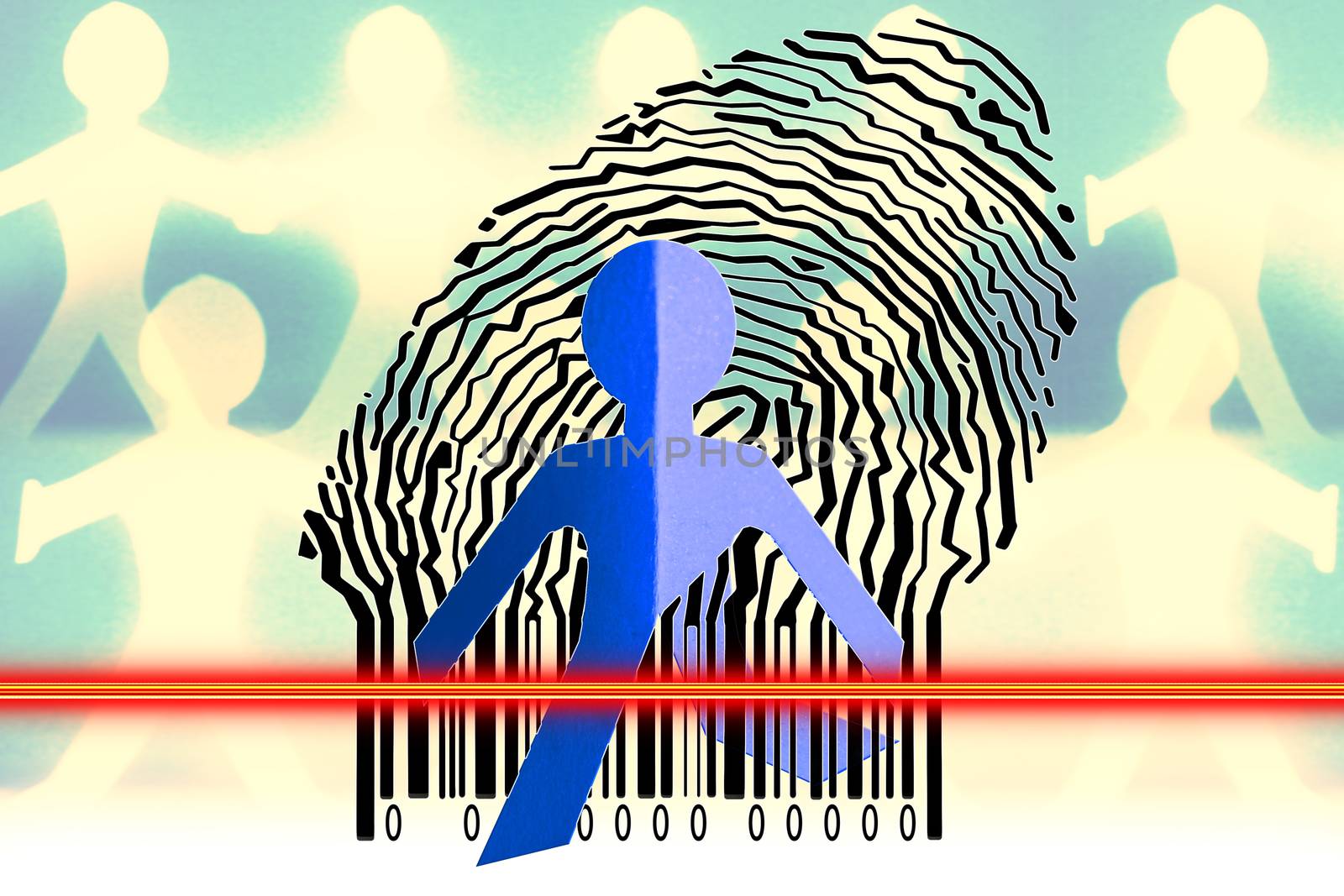 Paperman coming out of a bar code to go out