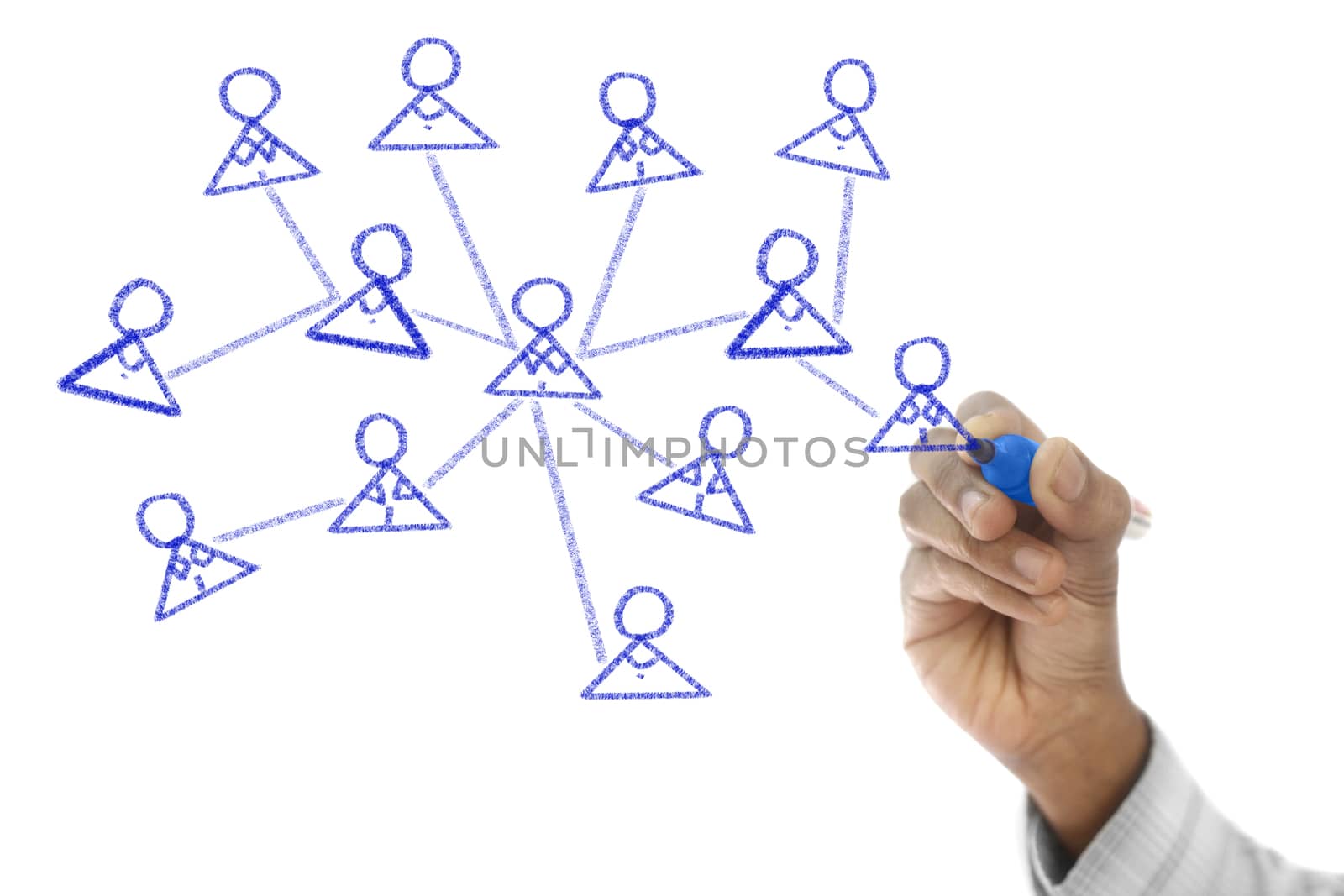 Global communication shown on transparent wipe board