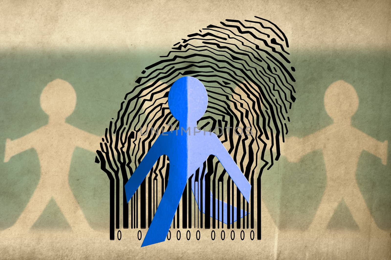 Paperman coming out of a bar code to go out