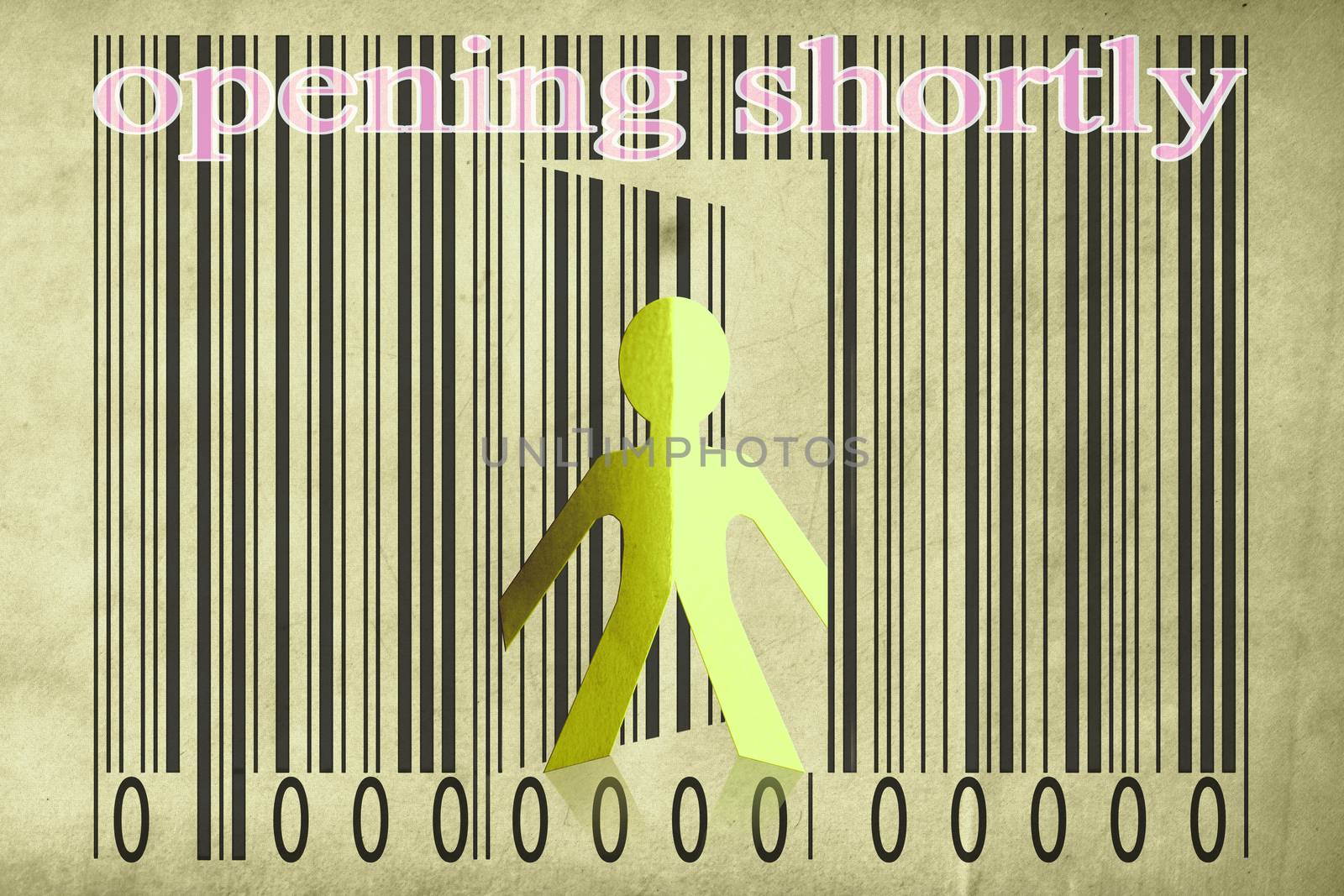 Paperman coming out of a bar code with Opening shortly Words