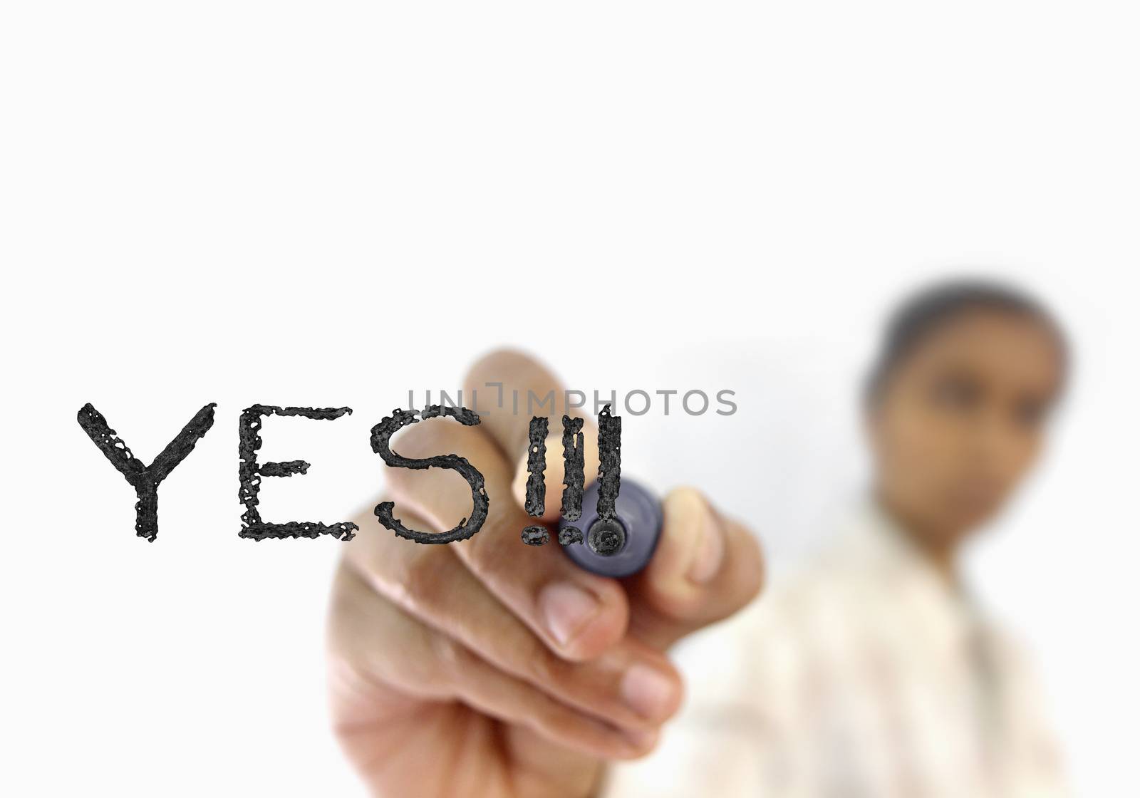 YES written on glass