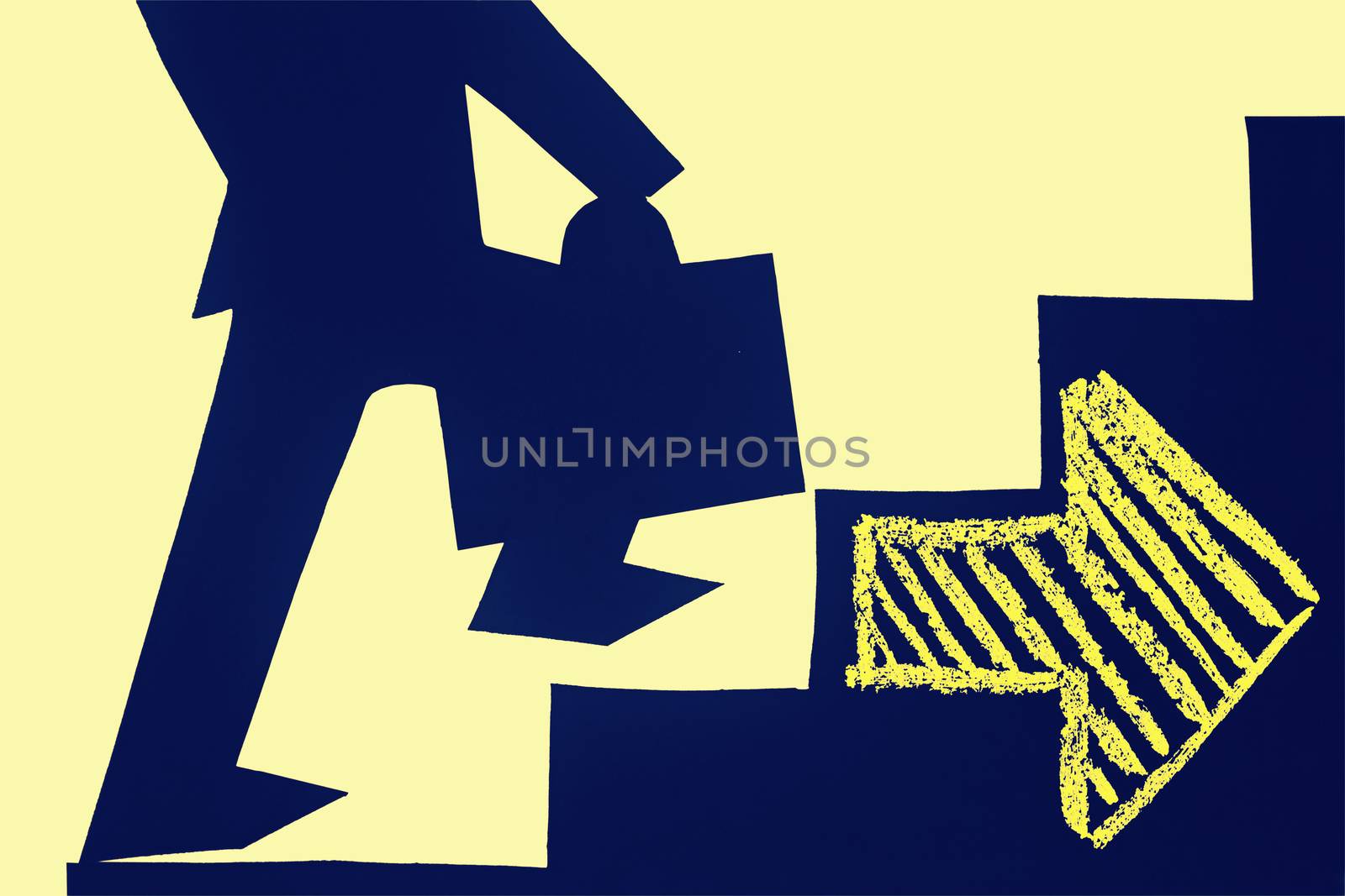 Businessman stepping up a staircase