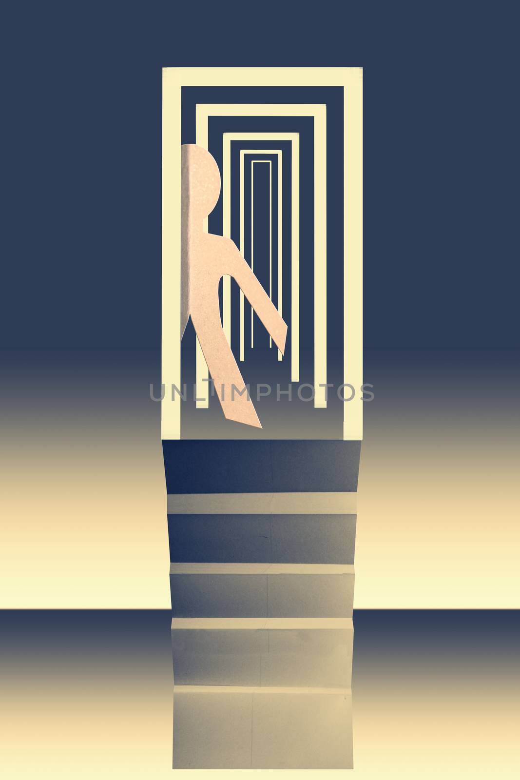 Infinite opportunities business concept with opened doors in an infinity perspective