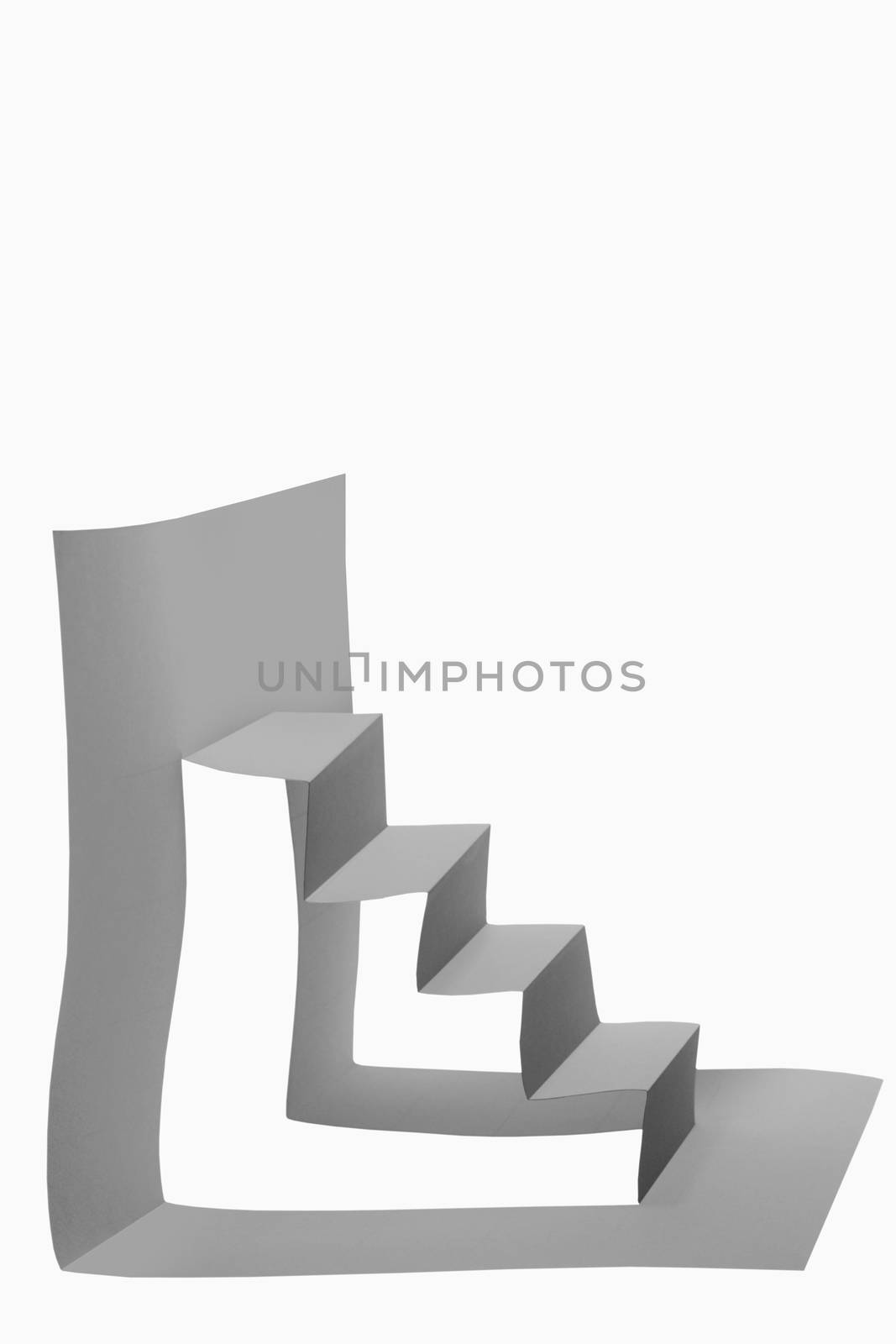 paper composition with stairs side view by yands