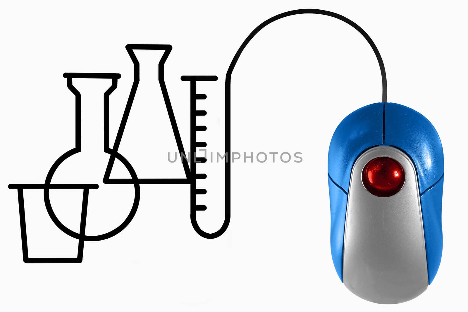 Laboratory Equipments depicted by computer mouse cable