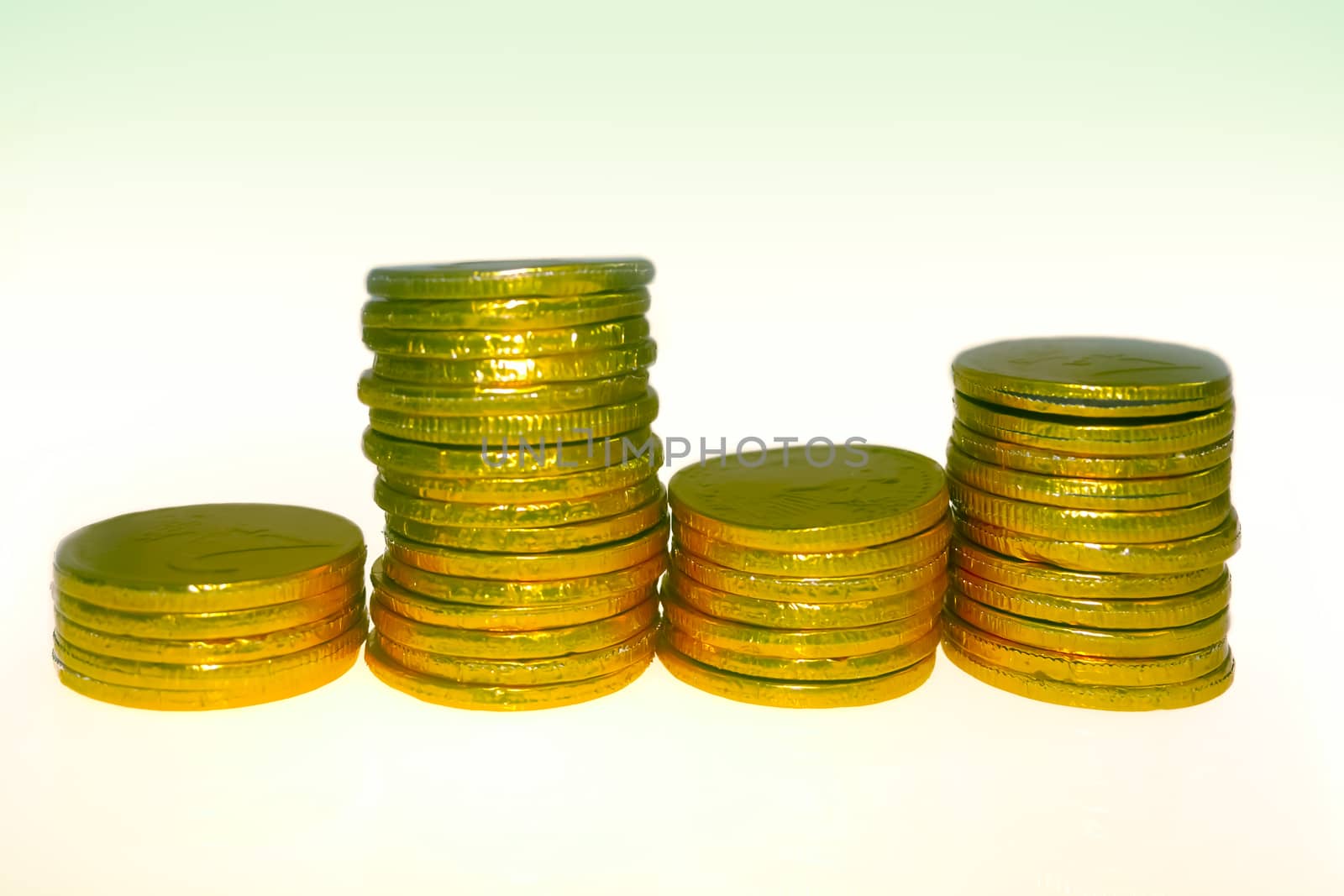 Money Growth, Golden coins Bar Graph