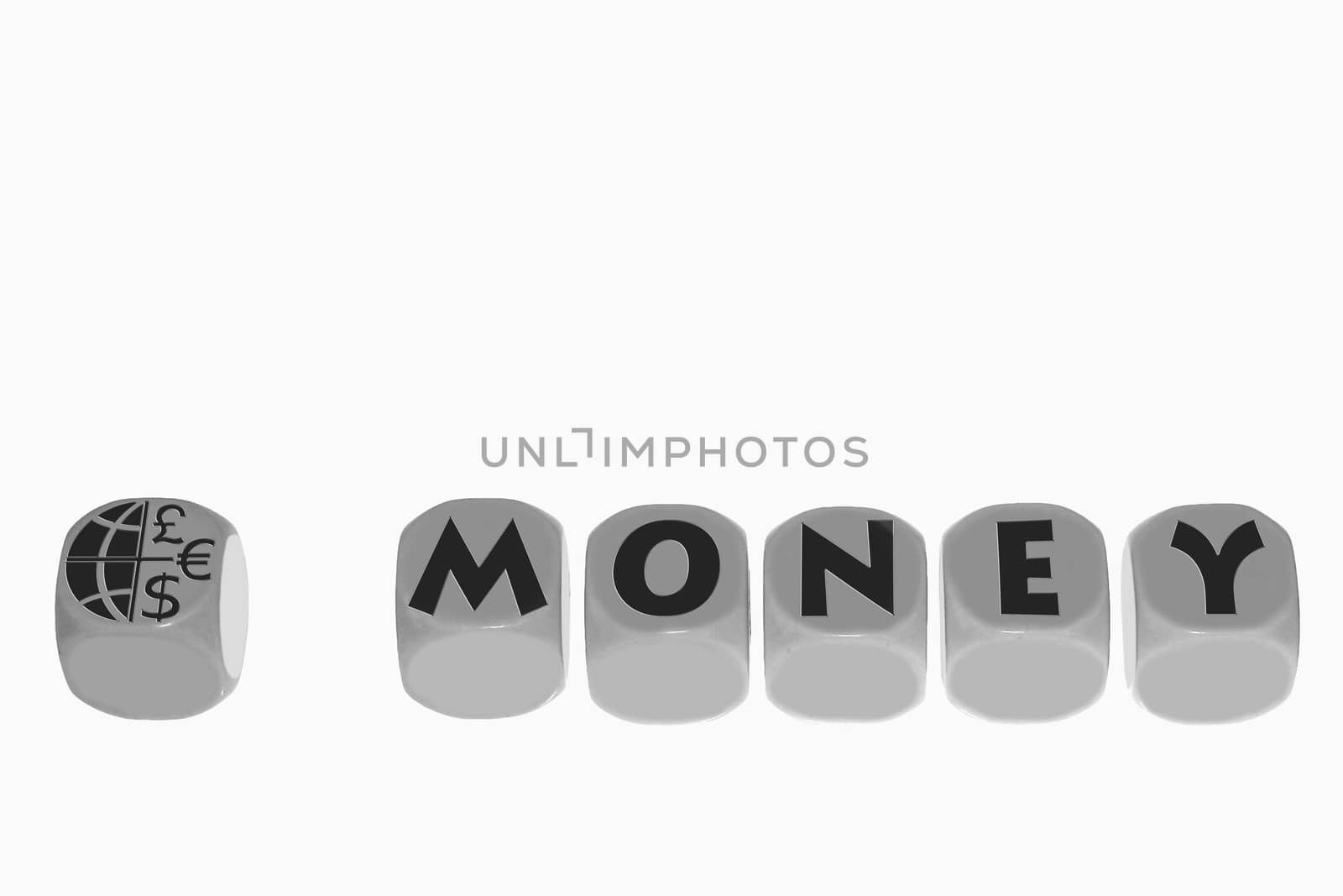 word MONEY on cubes