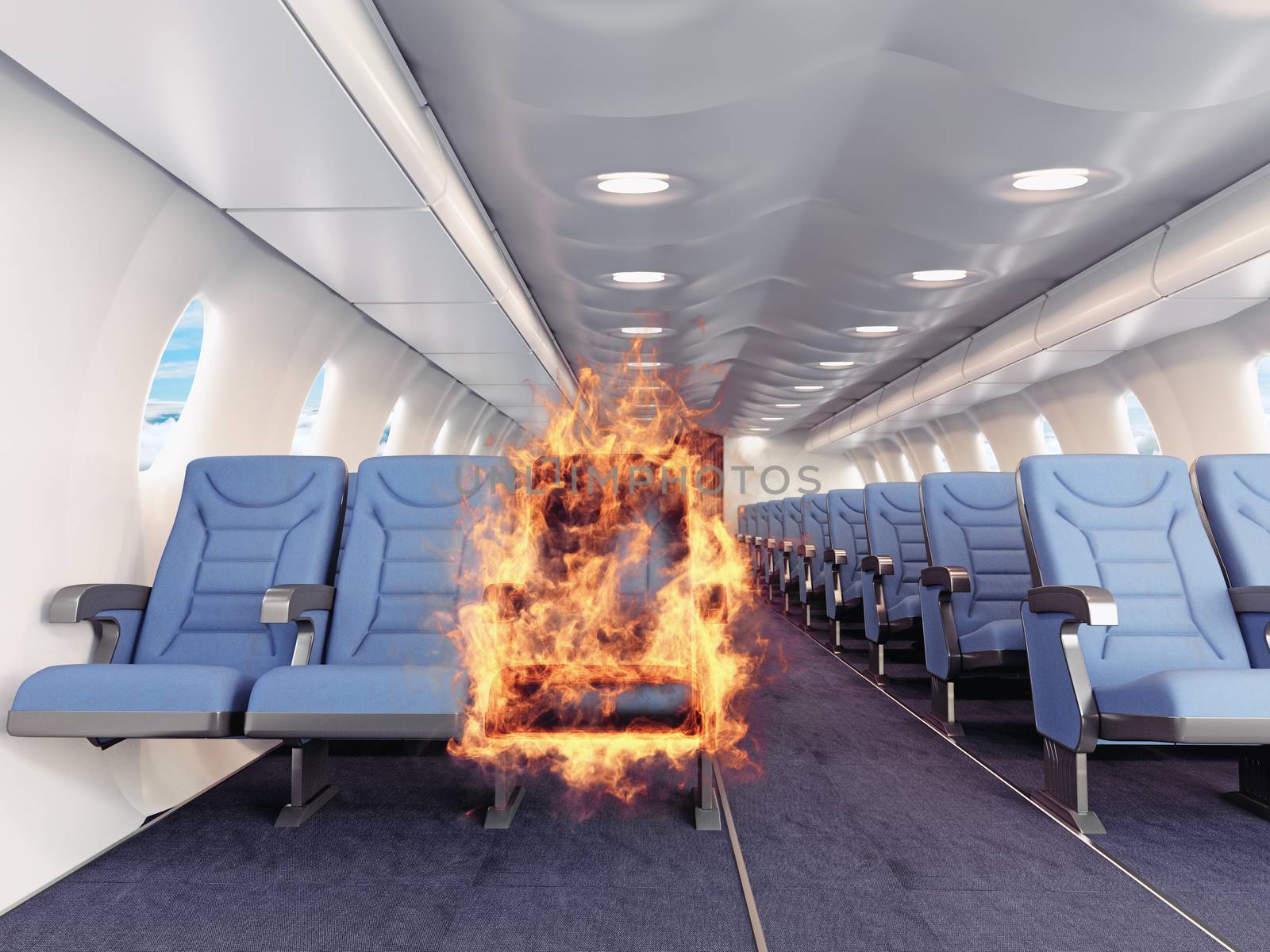fire in the airplane by vicnt