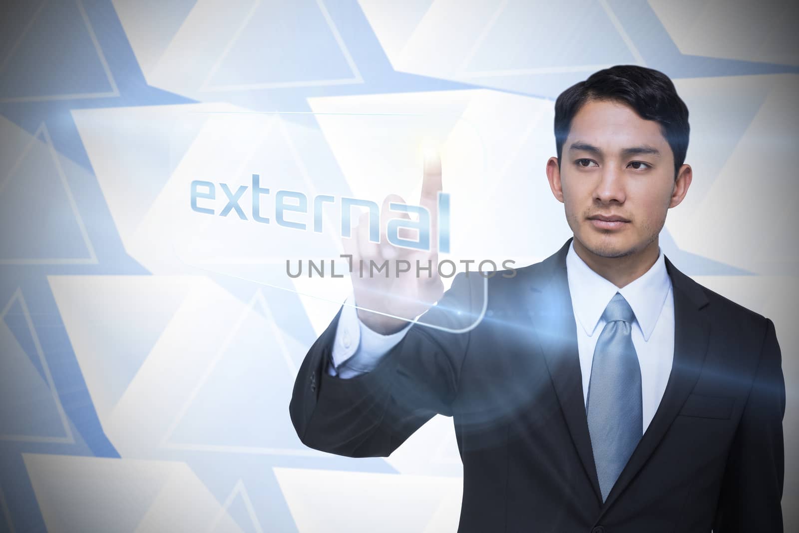 Businessman pointing to word external by Wavebreakmedia