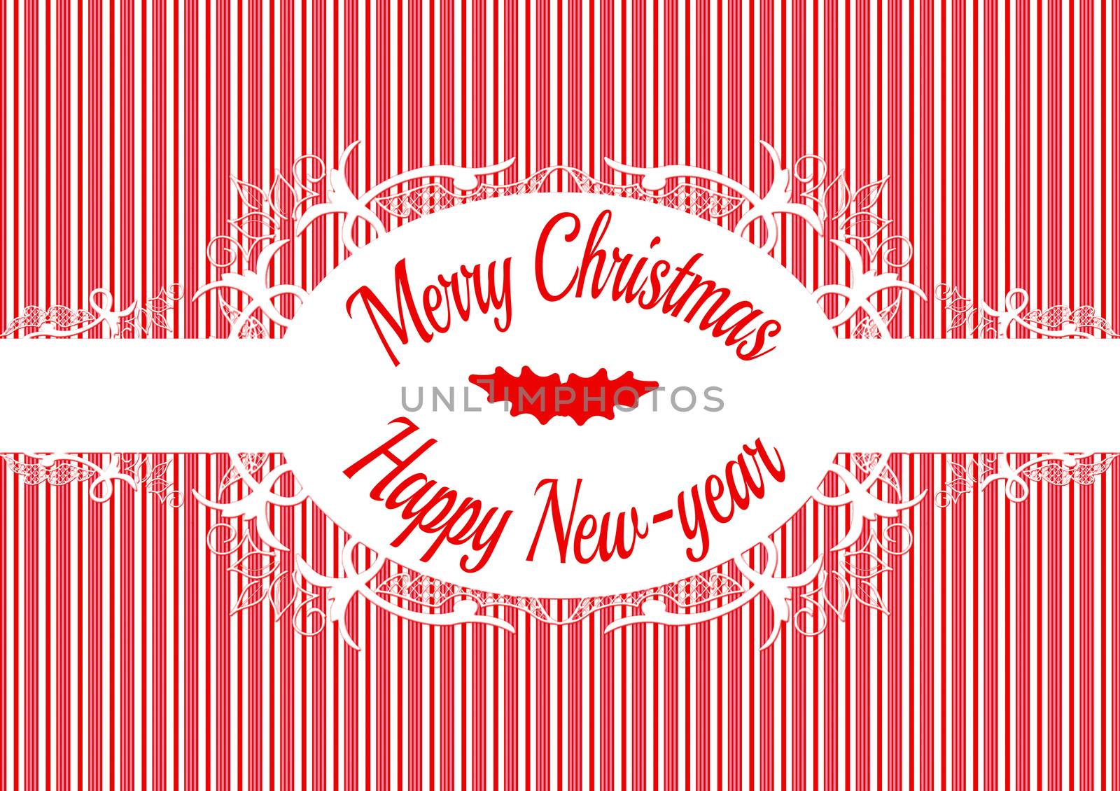 Candy cane label Merry christmas and happy new year 