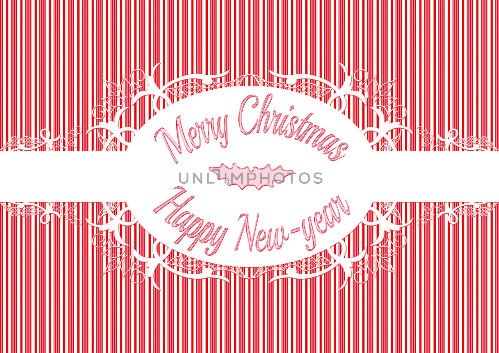 Candy cane label Merry christmas and happy new year 