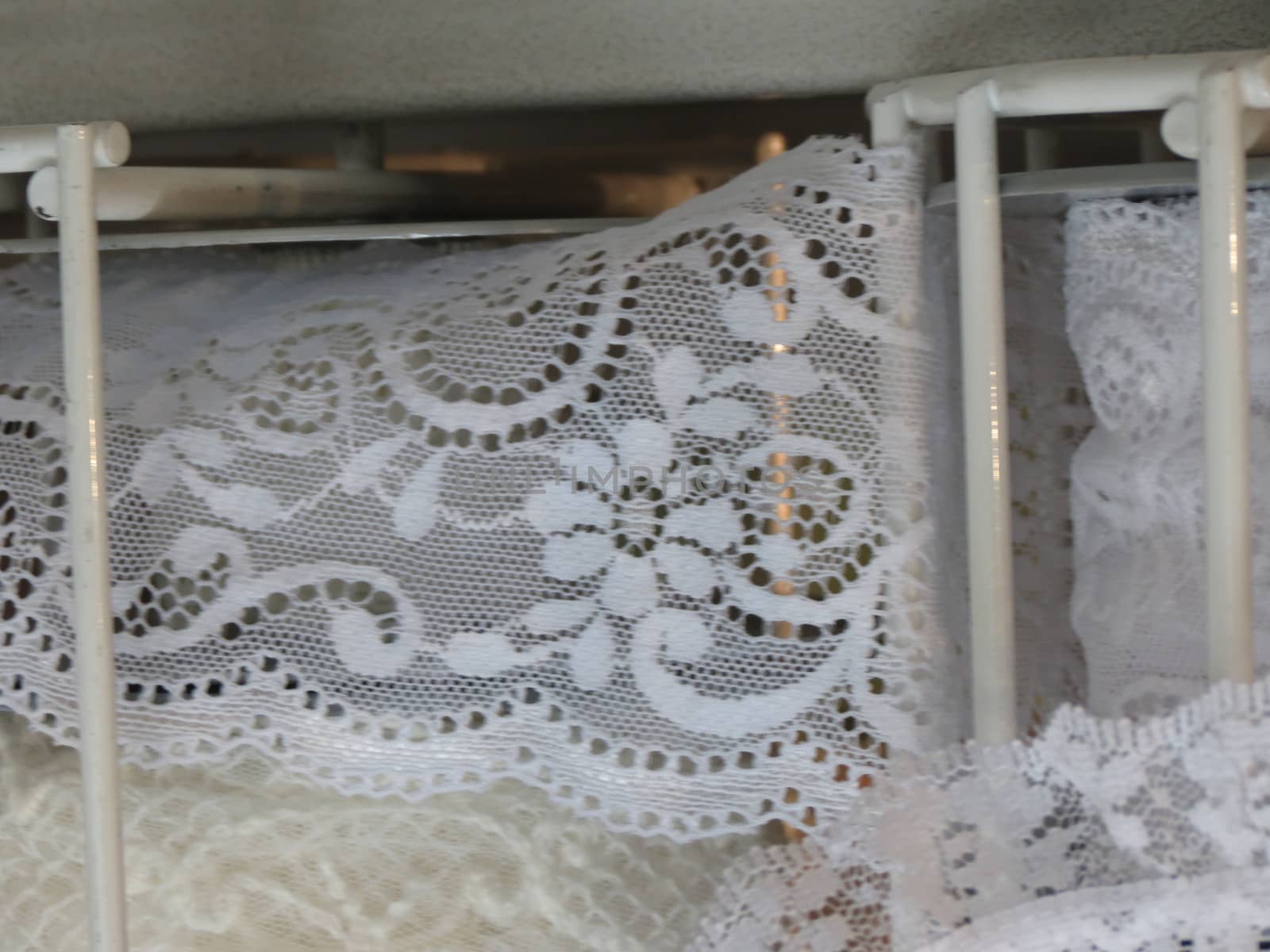 Italian white floral lace from Venice region