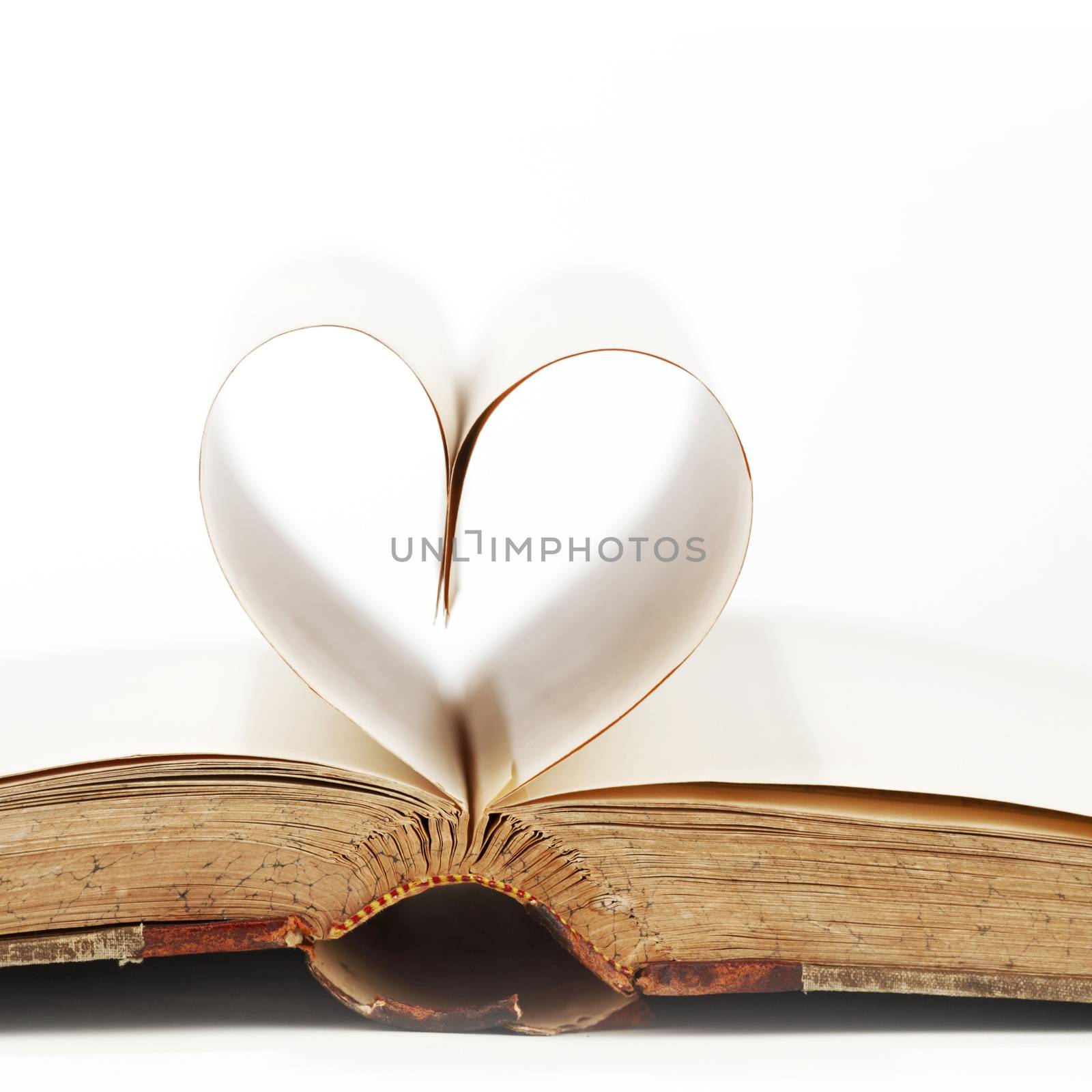 Heart made from book pages, love reading, Valentines day concept