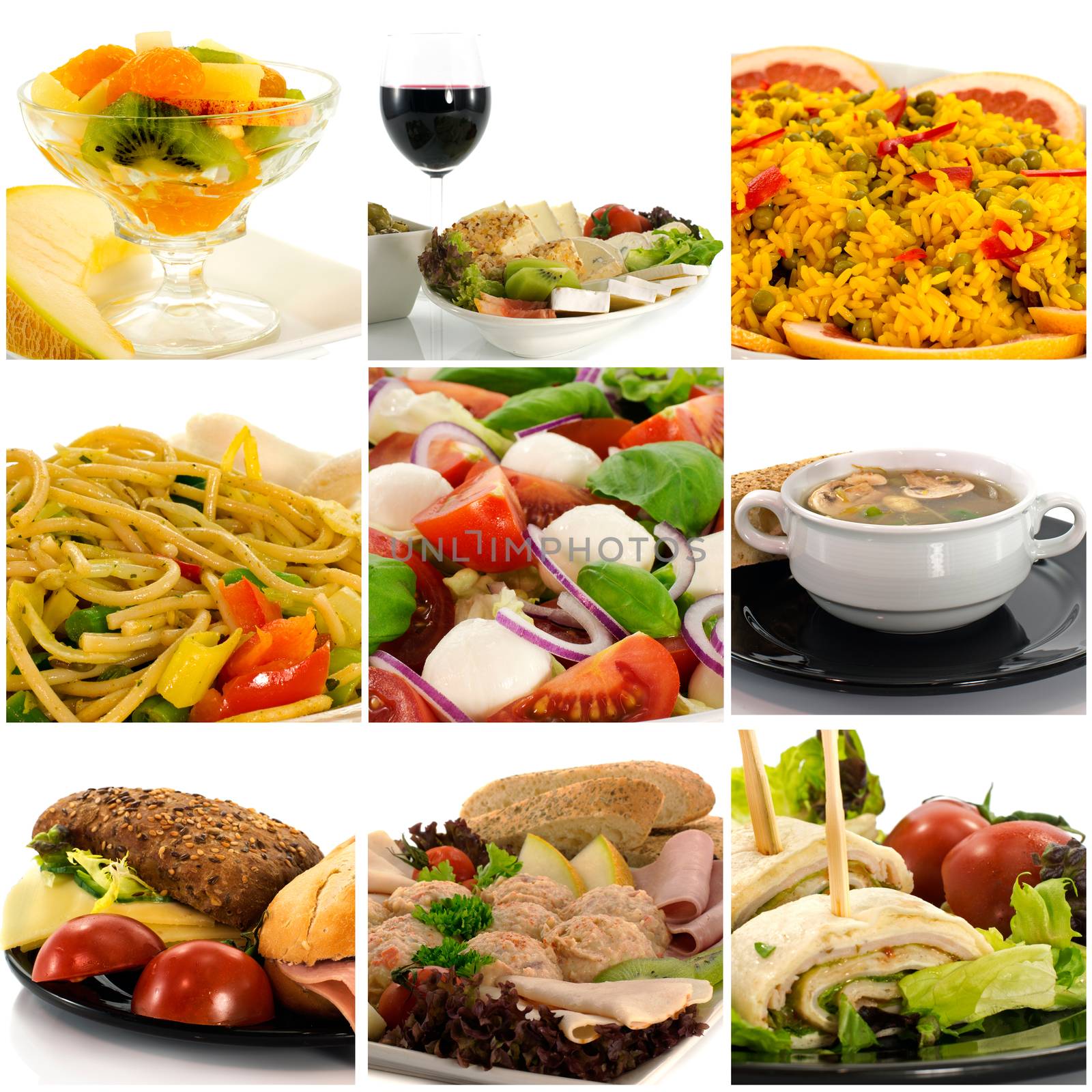 diversity of lunch diner and other meal products