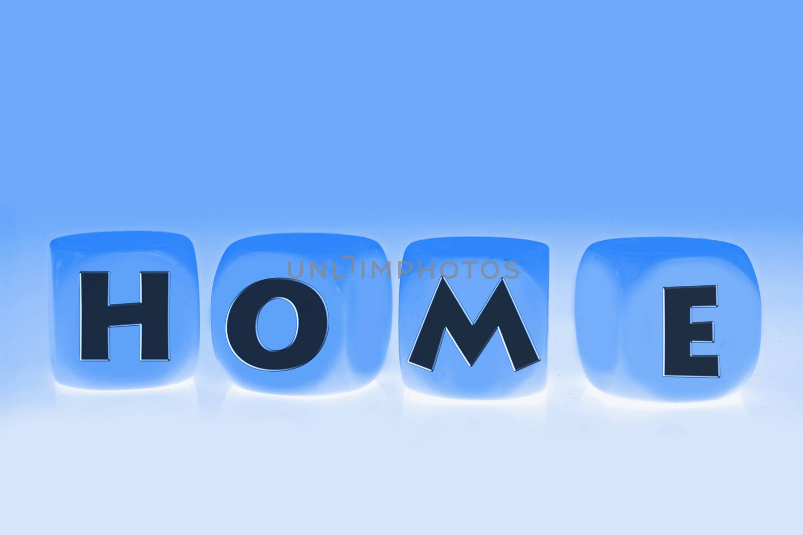 word Home on cubes