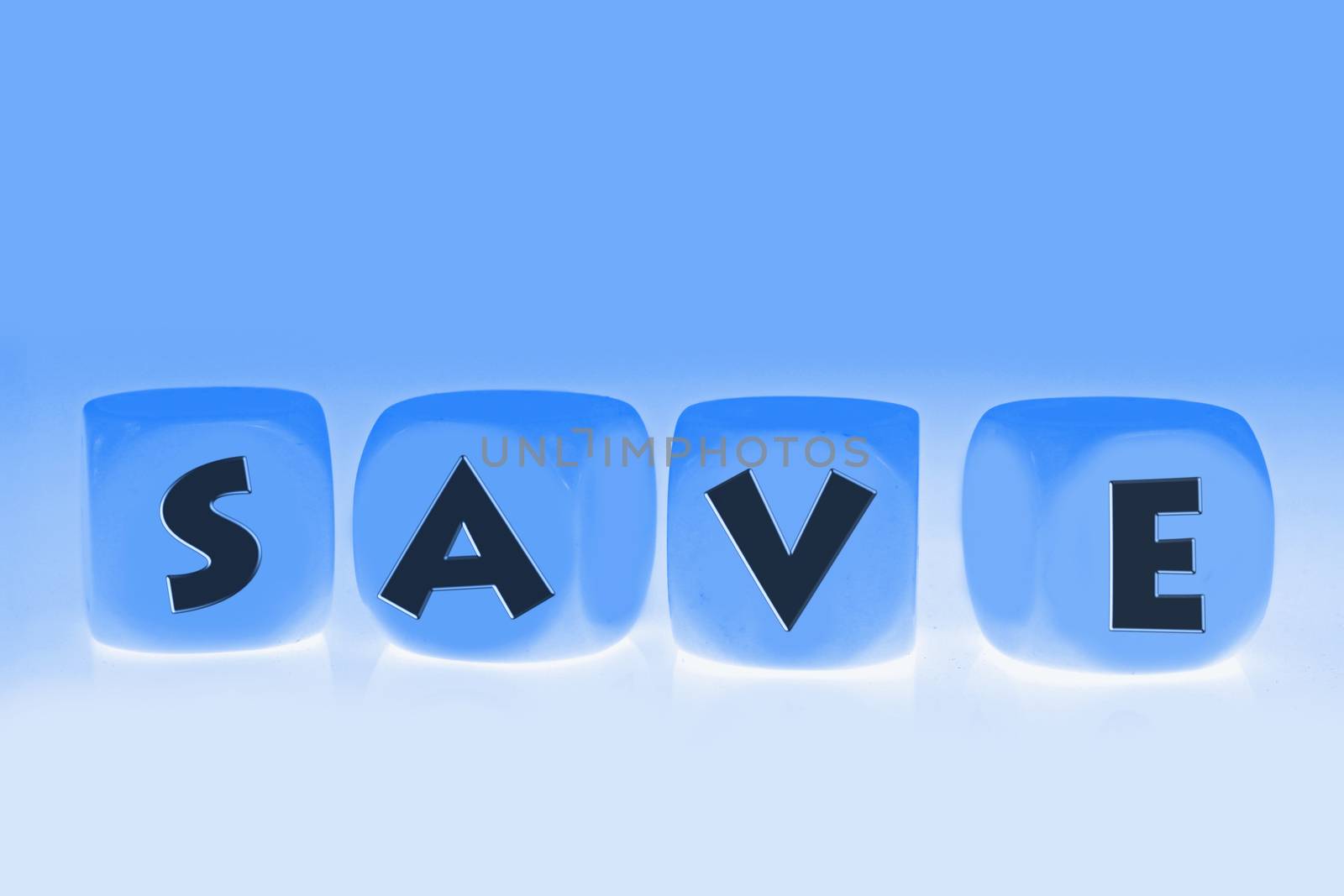 word Save on cubes