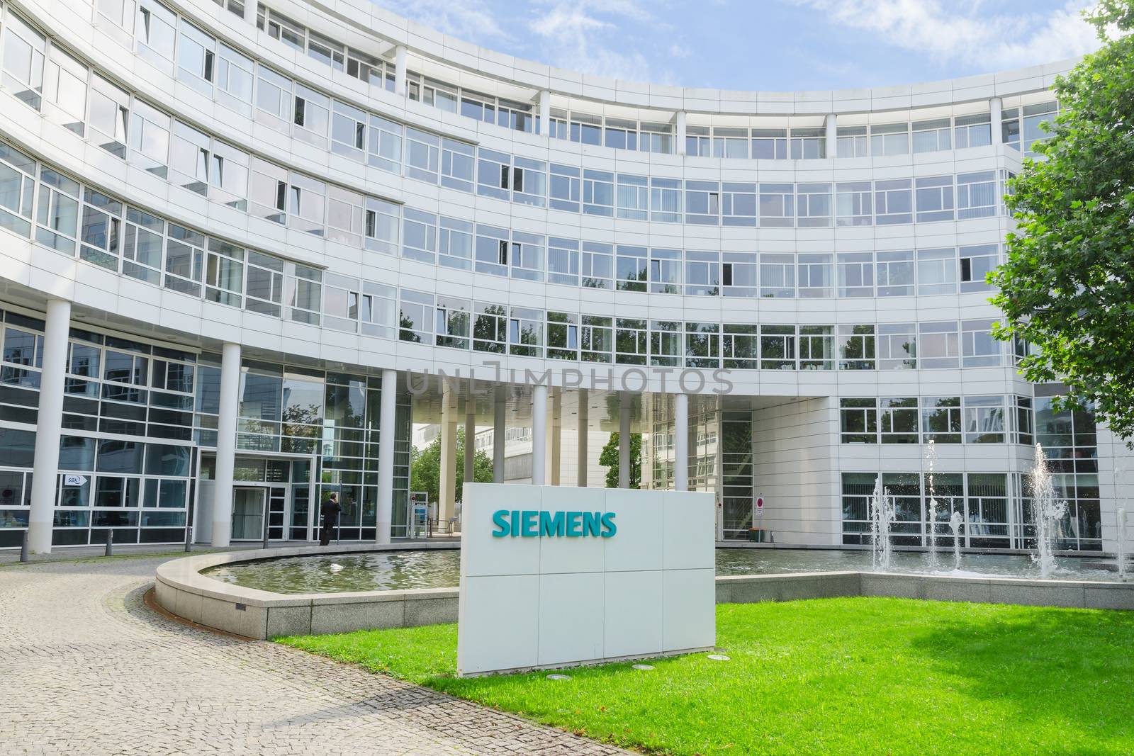 Munich, Germany - September 04: New Siemens AG scientific research and production complex in modern headquarters office building in Munich.