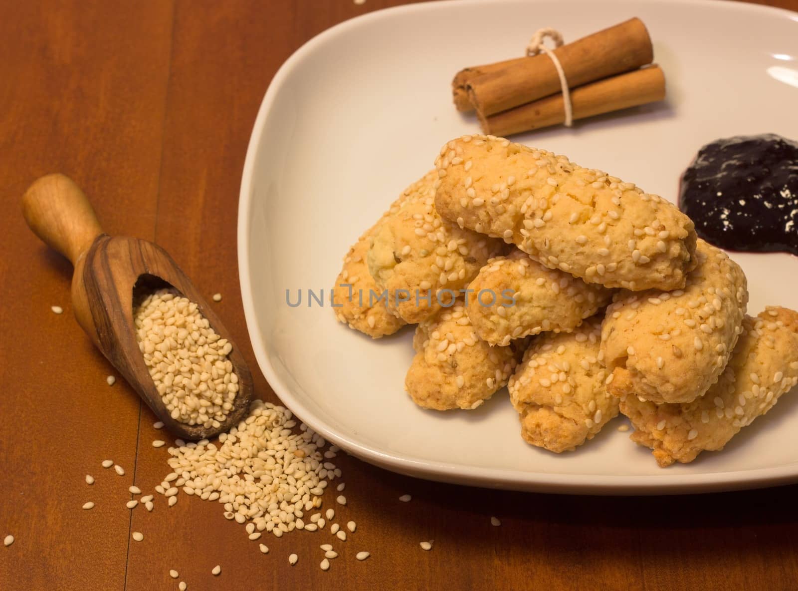 biscuit with sesame sweet and fragrant good breakfast