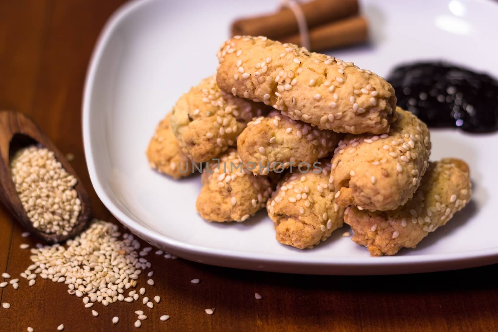 biscuit with sesame sweet and fragrant good breakfast