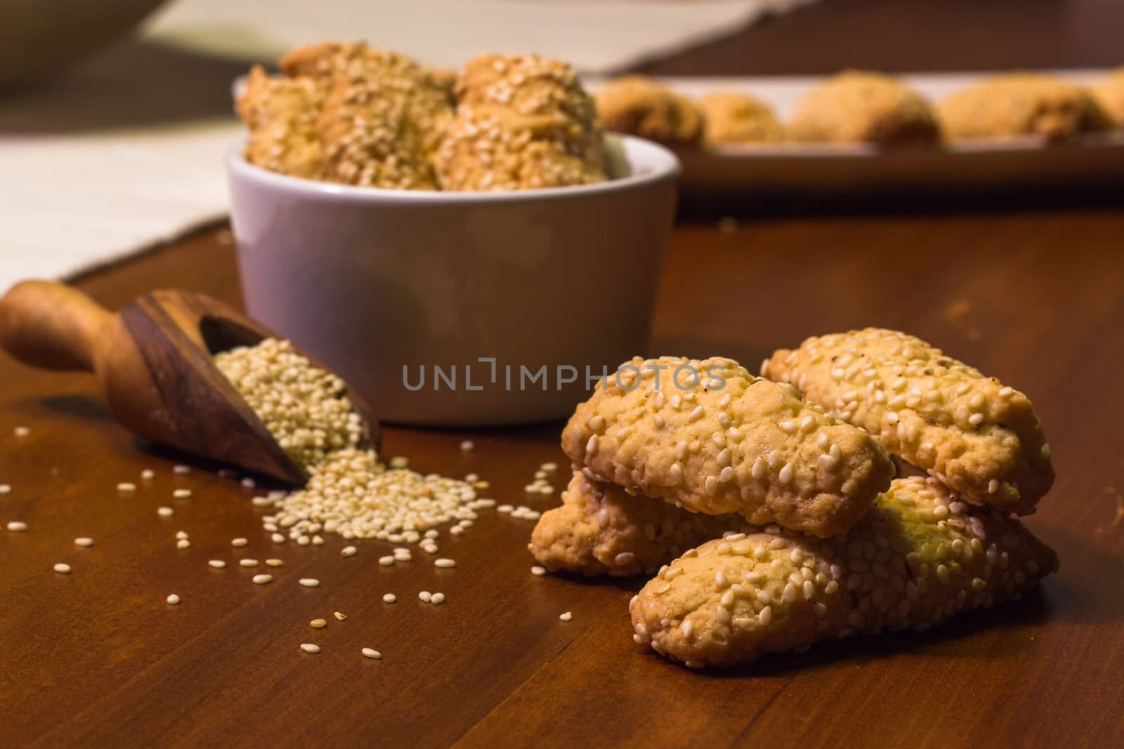 biscuit with sesame sweet and fragrant good breakfast