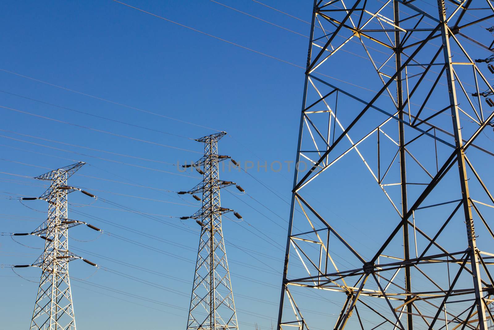 Power tower with the sky background
