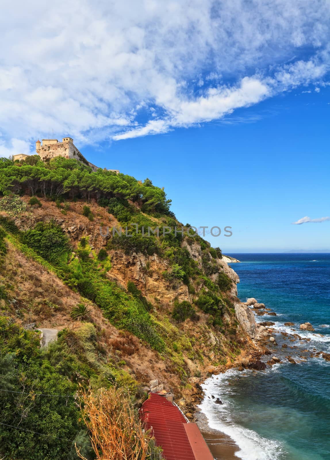 View of Forte stella in Portoferraio, Isle of Elba, Tuscany, Italy