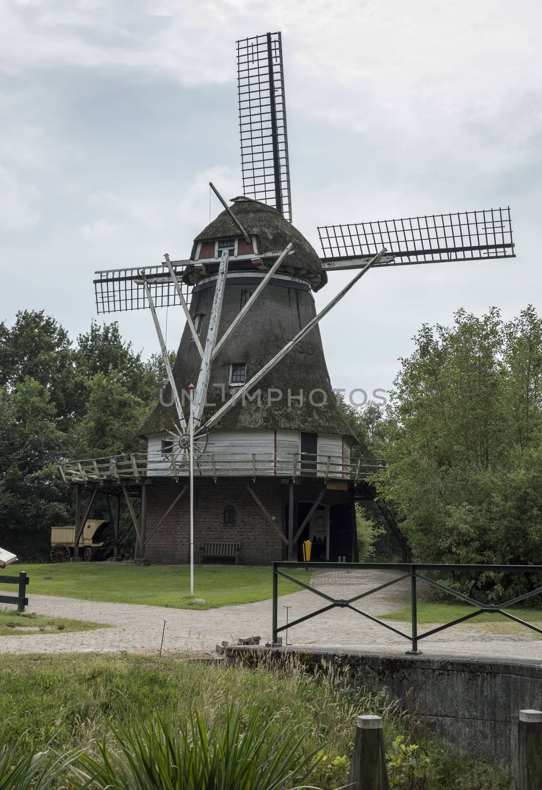 old dutch mill in drenthe east part of holland