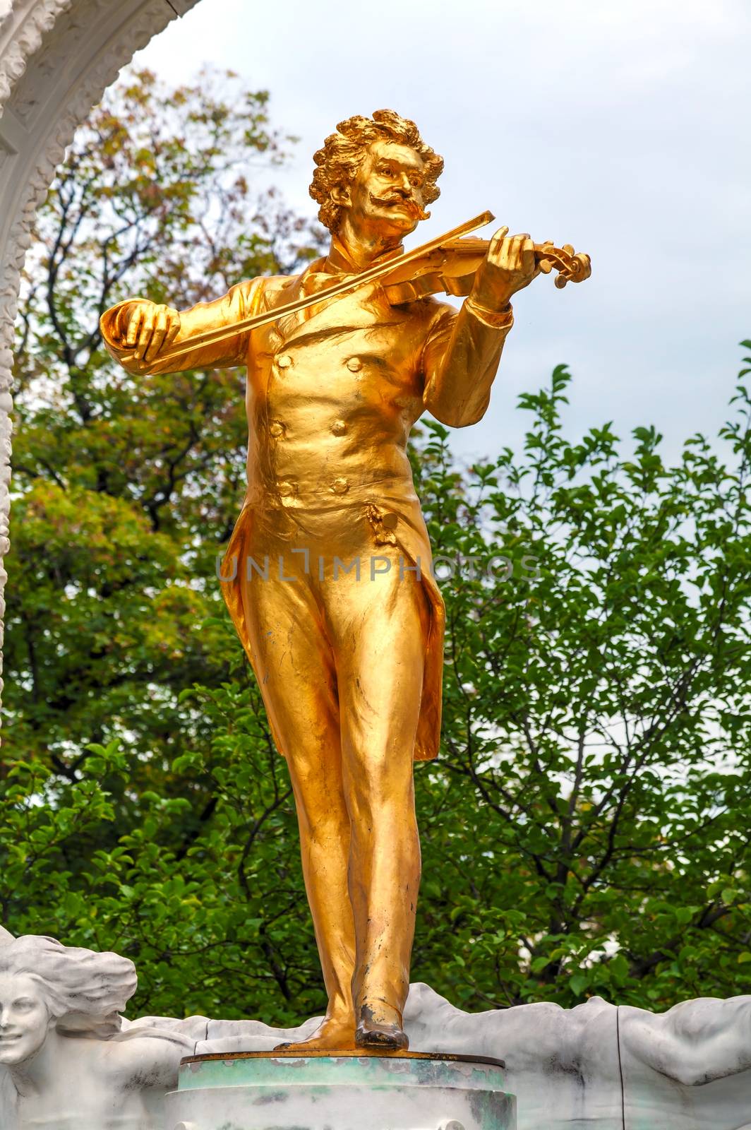 Johann Strauss statue at Stadtpark in Vienna, Austria