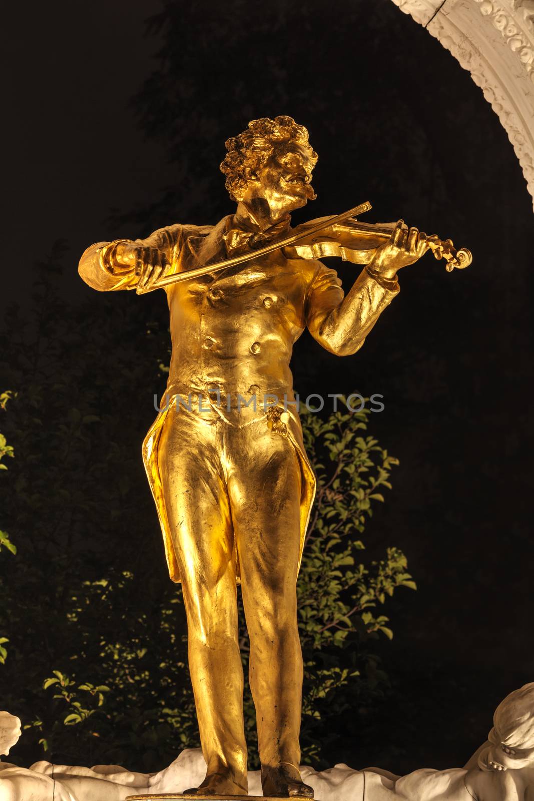 Johann Strauss statue at Stadtpark in Vienna, Austria