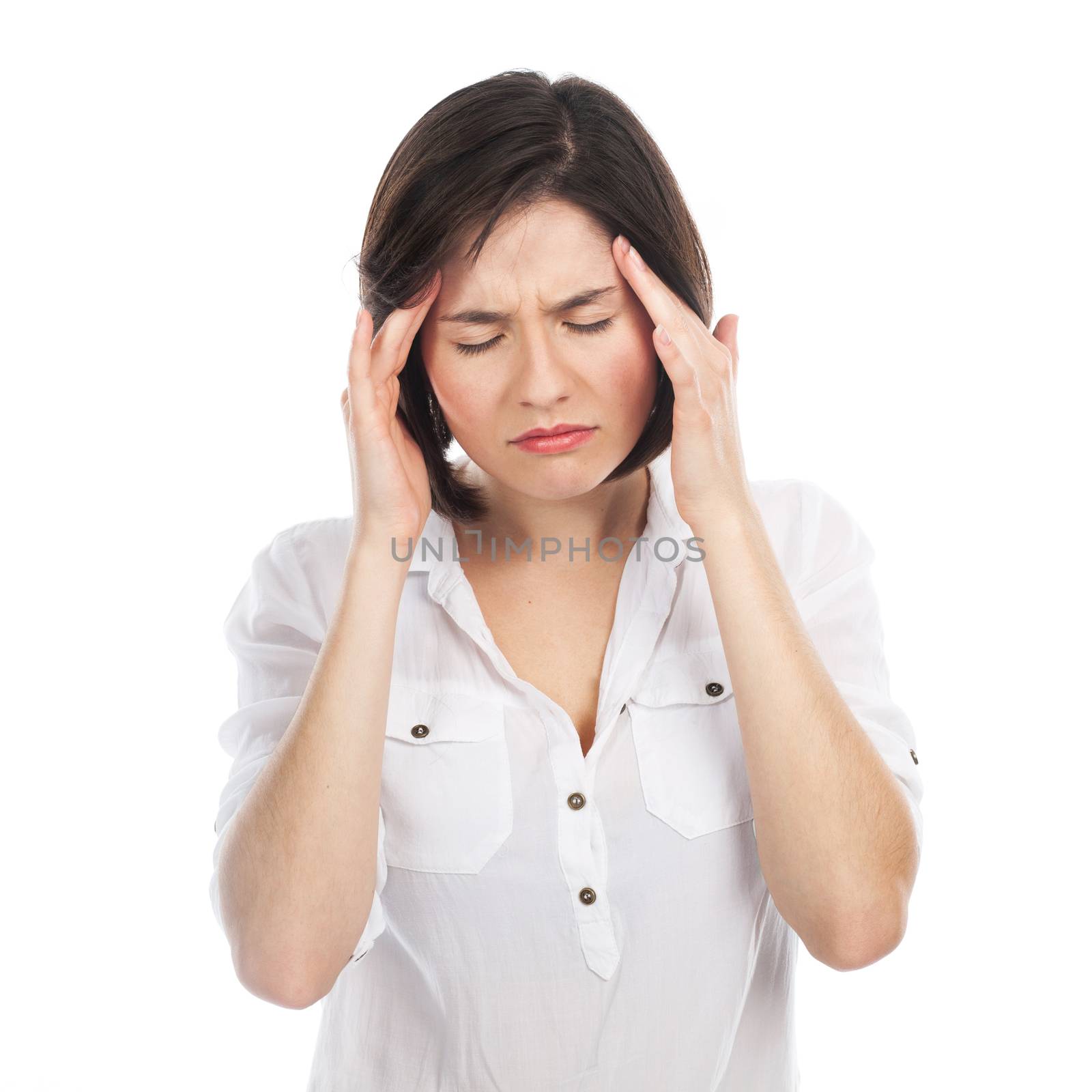 Woman having a headache by TristanBM