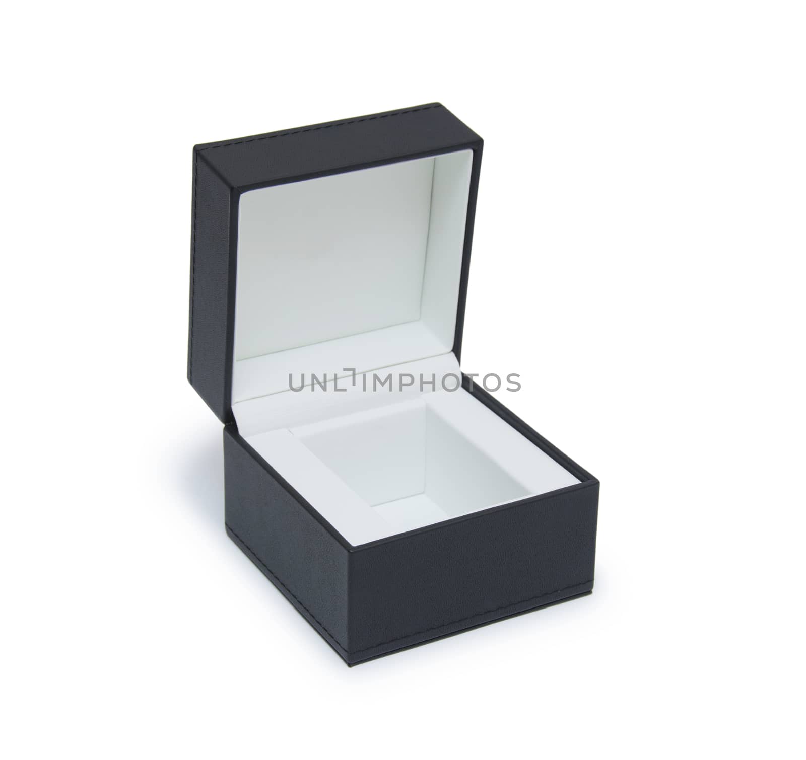 Open black gift box isolated on white