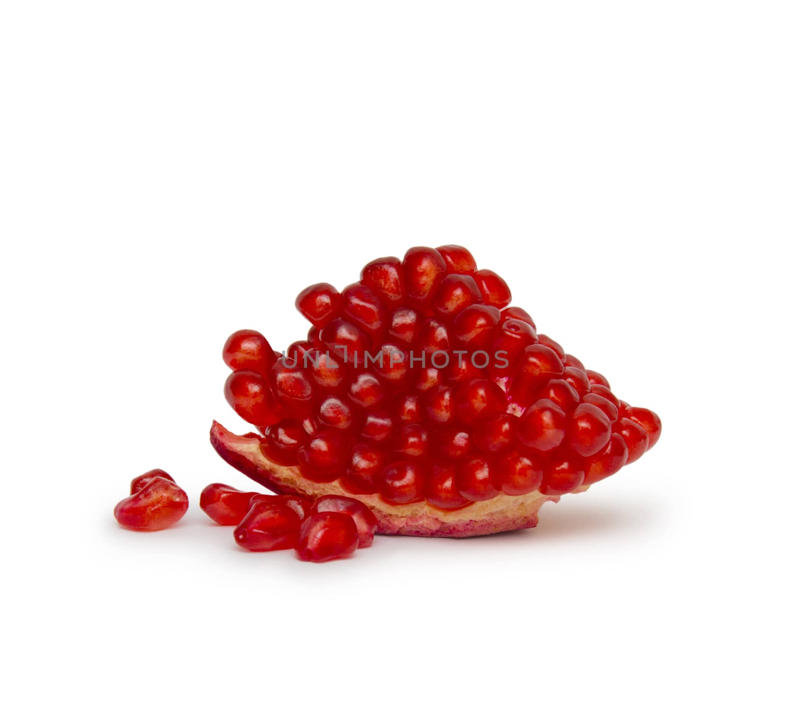 Ripe pomegranate fruit isolated on white background cutout by cocoo