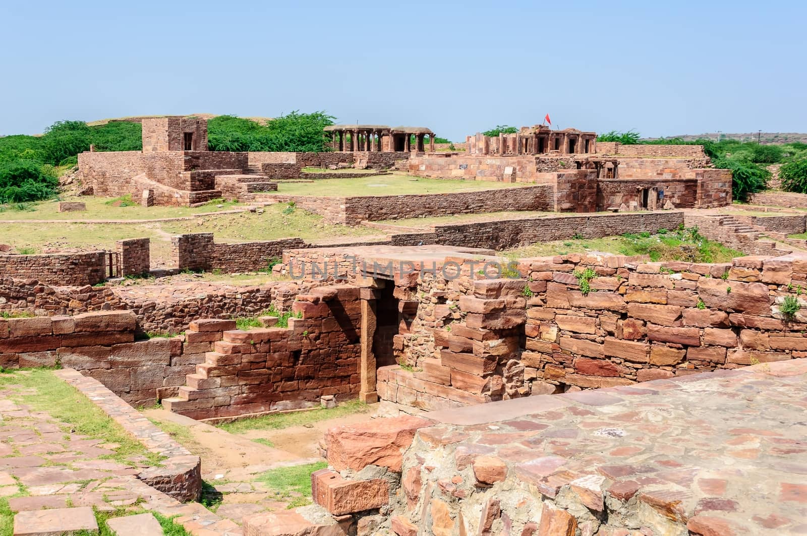 Ruins of temples of ancient city of Mandor, Jodhpur, Rajasthan, India