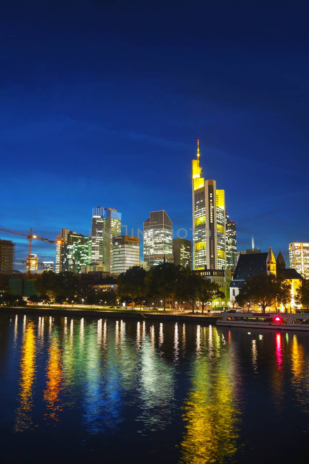 Frankfurt am Maine, Germany cityscape at sunset