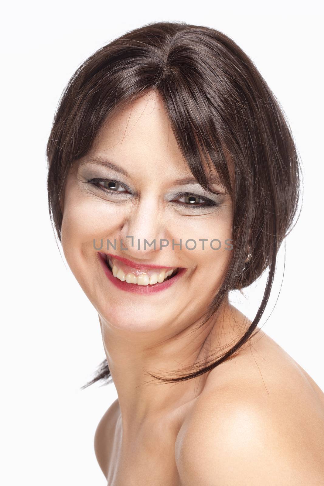 Portrait of a Woman with Brown Hair Smiling