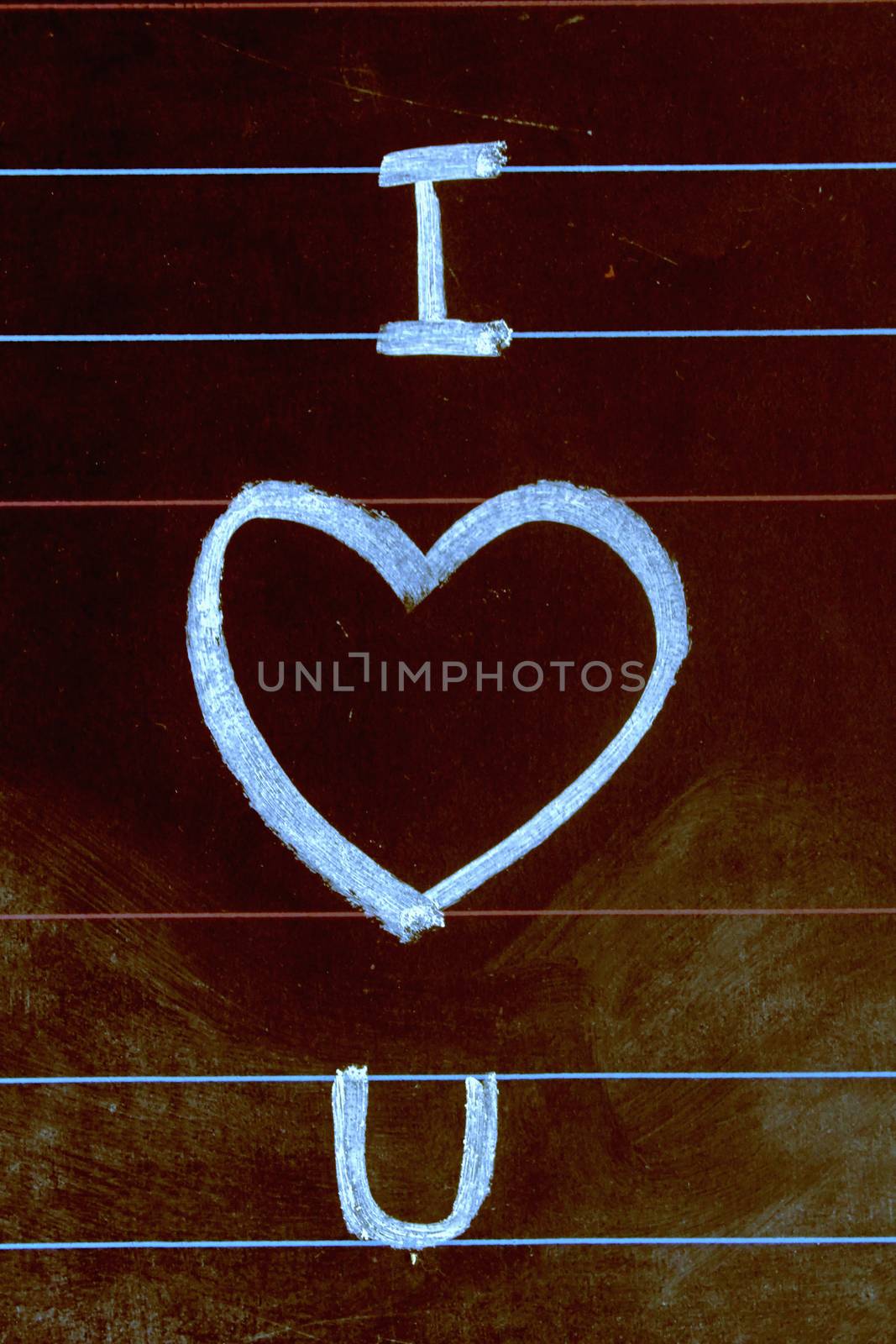 I Love You. Handwritten message on a chalkboard by yands