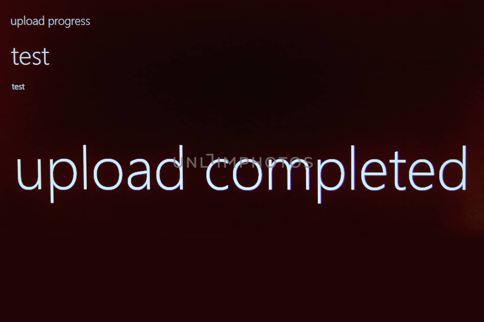 computer screen upload completed