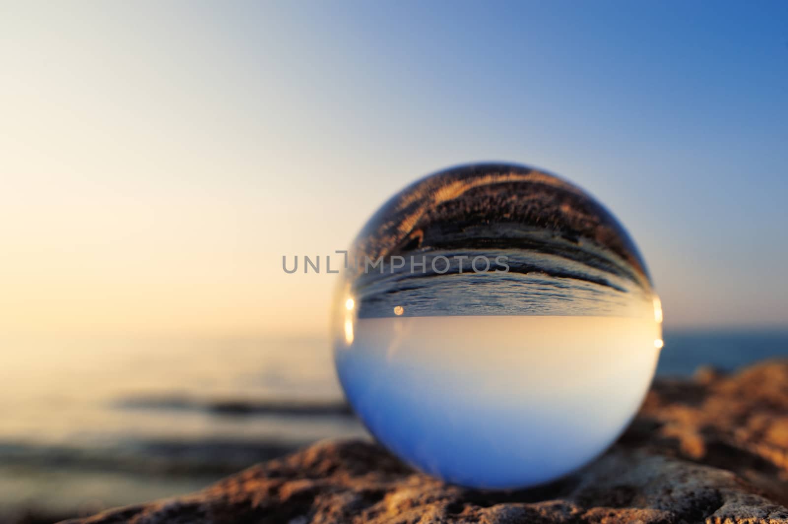 Reflection in the glass ball