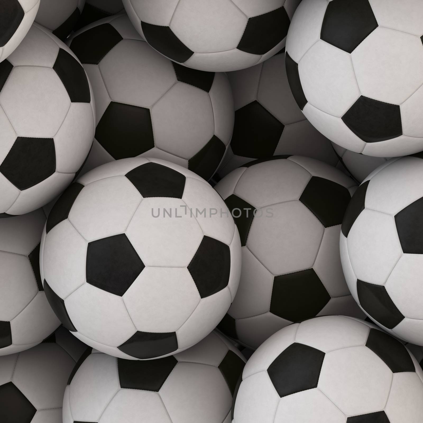 Beautiful Soccer Balls lying on the  Background