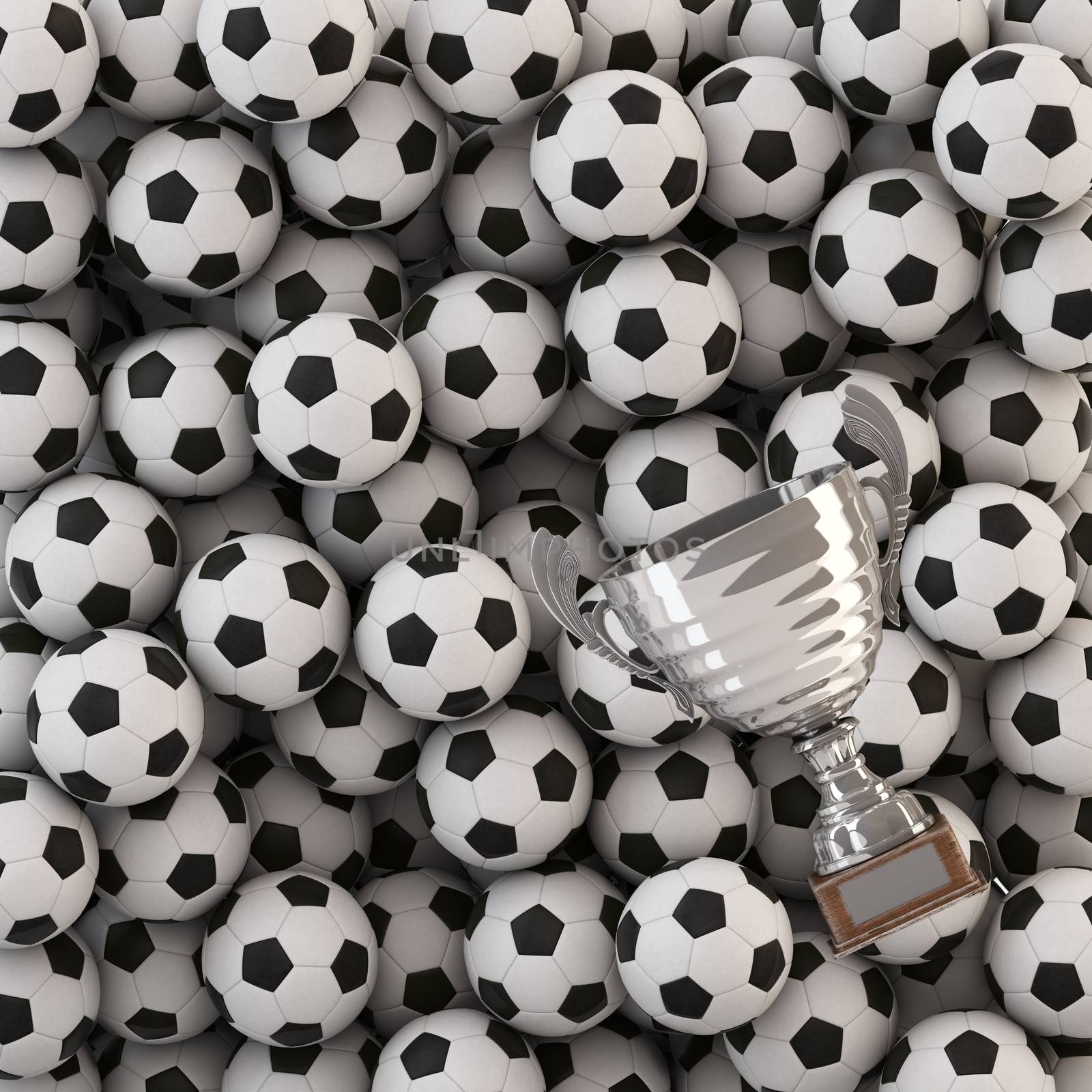 Soccer Ball and Goblet Background with Work Path Included