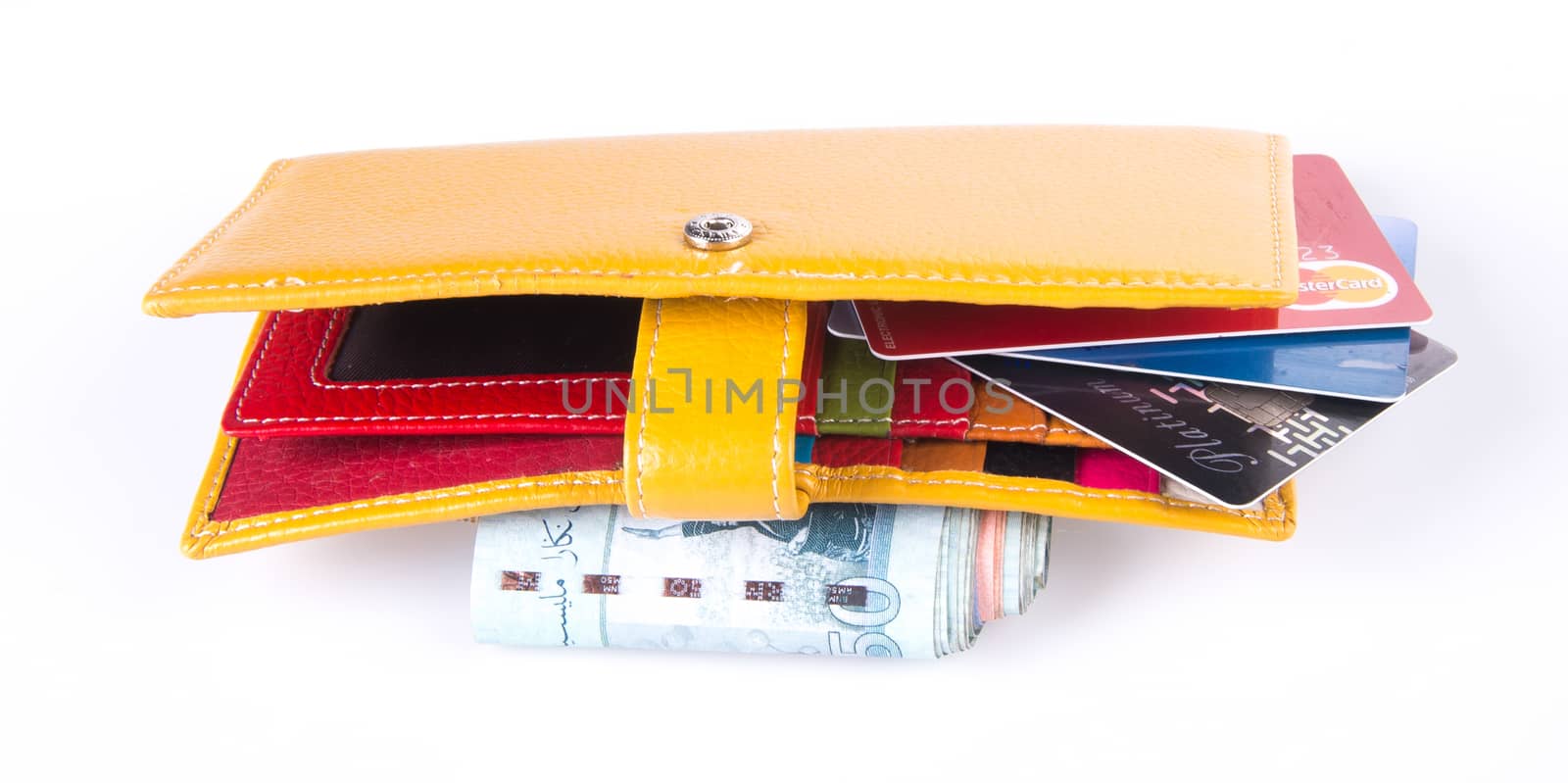 wallet. woman wallet with money on a background by heinteh