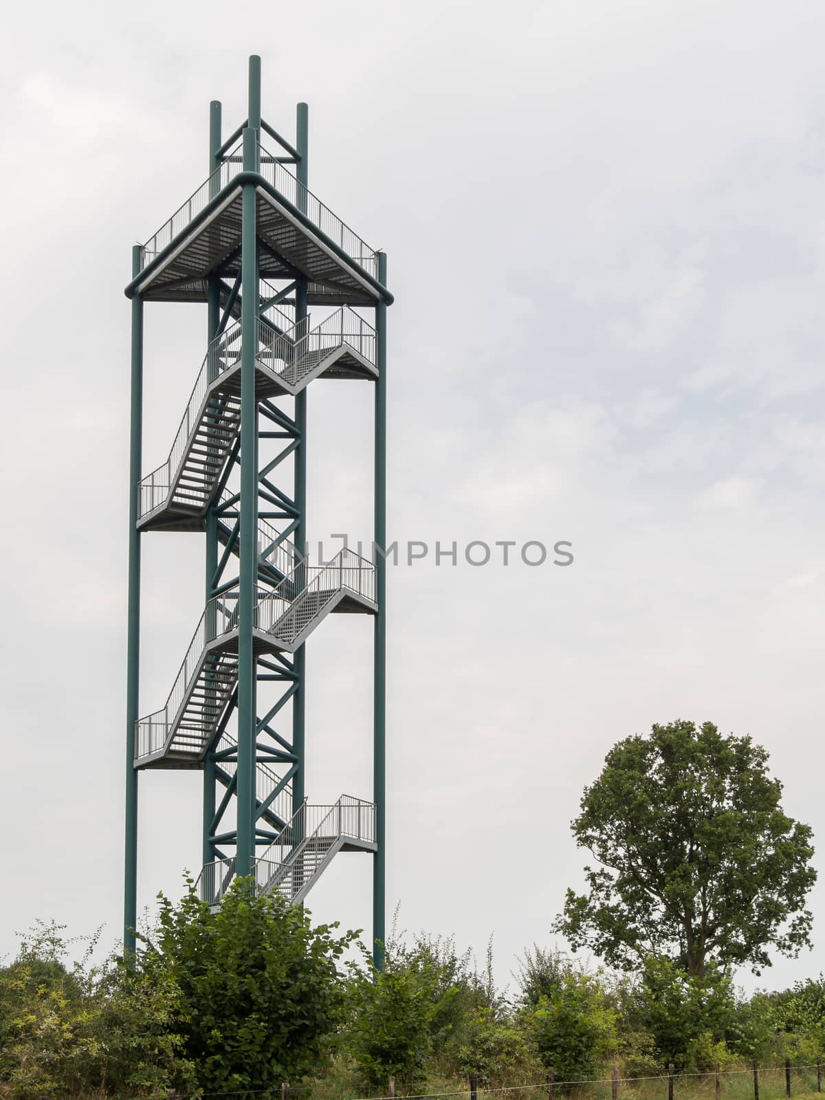 Tall metal lookout tower in Steenwijk in the Netherlands