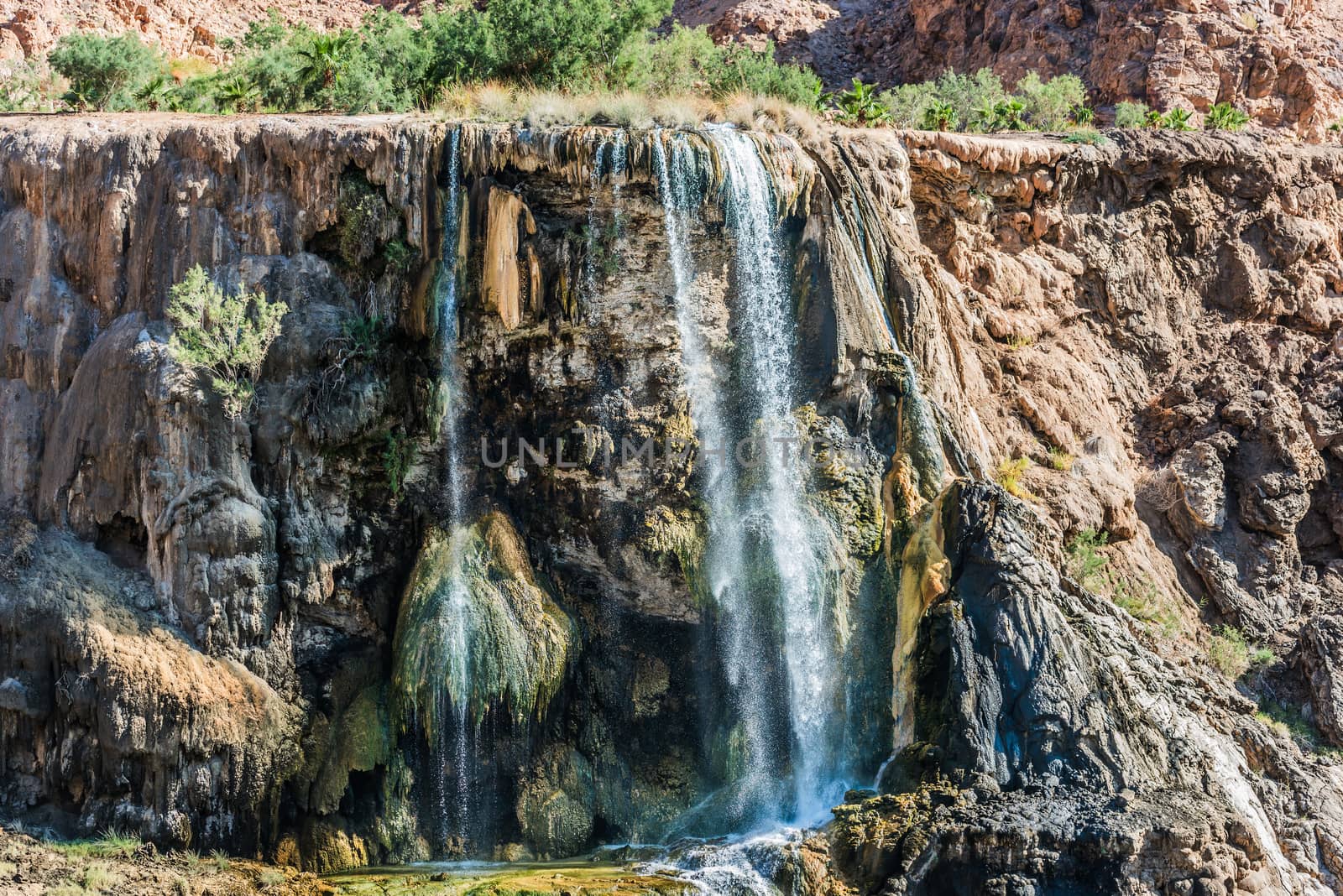 ma'in hot springs waterfall Jordan by PIXSTILL
