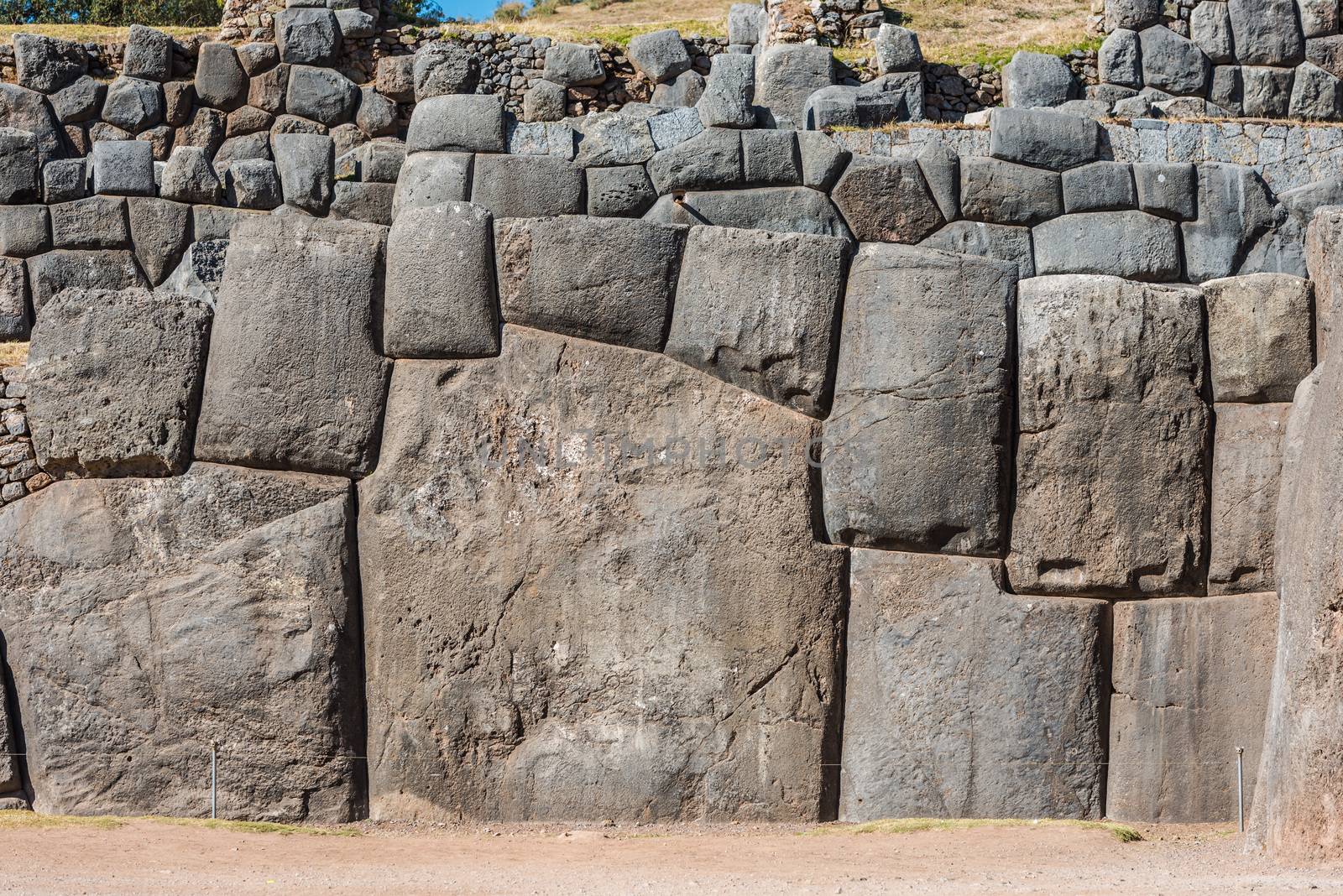 Sacsayhuaman ruins peruvian Andes  Cuzco Peru by PIXSTILL