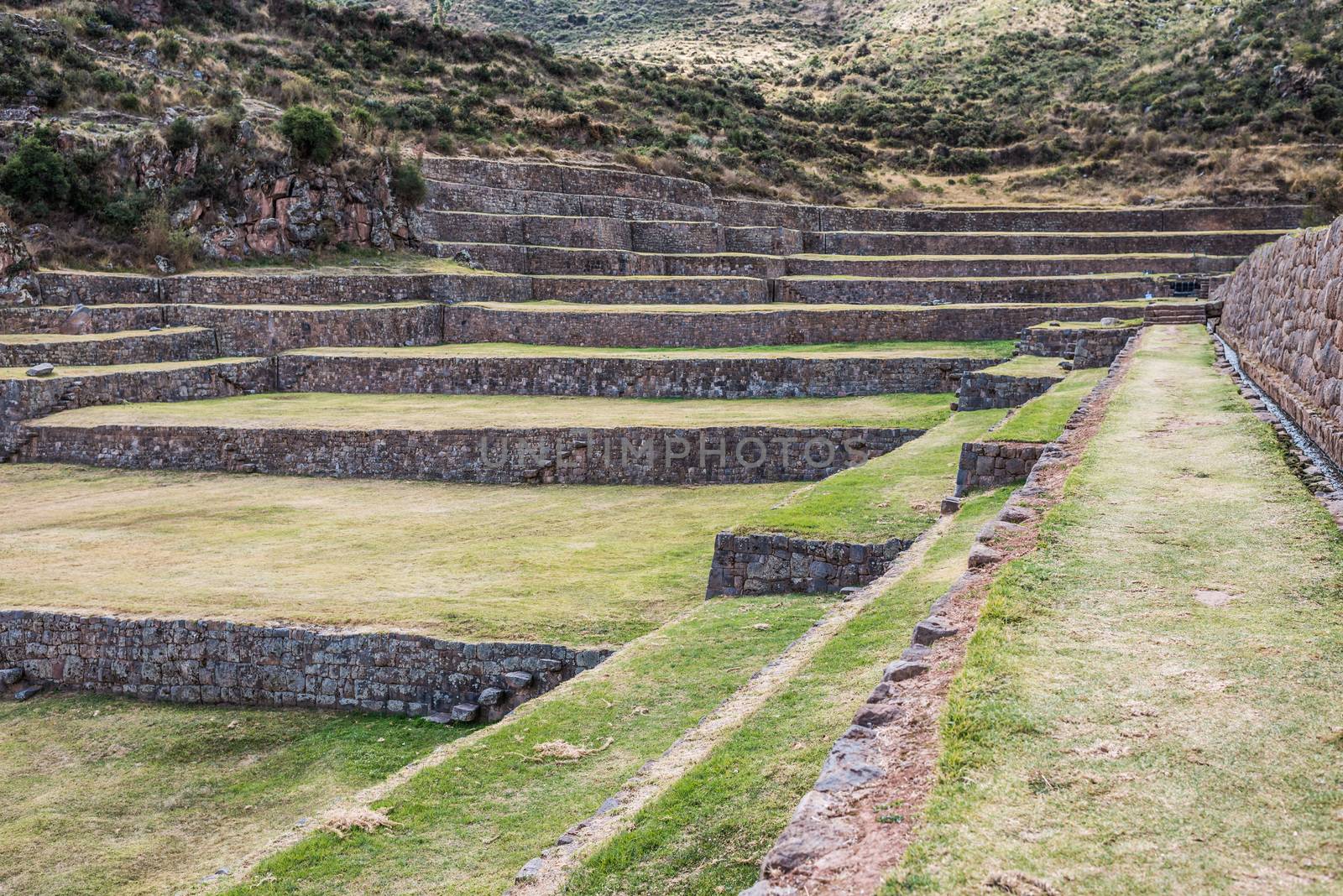 Tipon ruins peruvian Andes  Cuzco Peru by PIXSTILL
