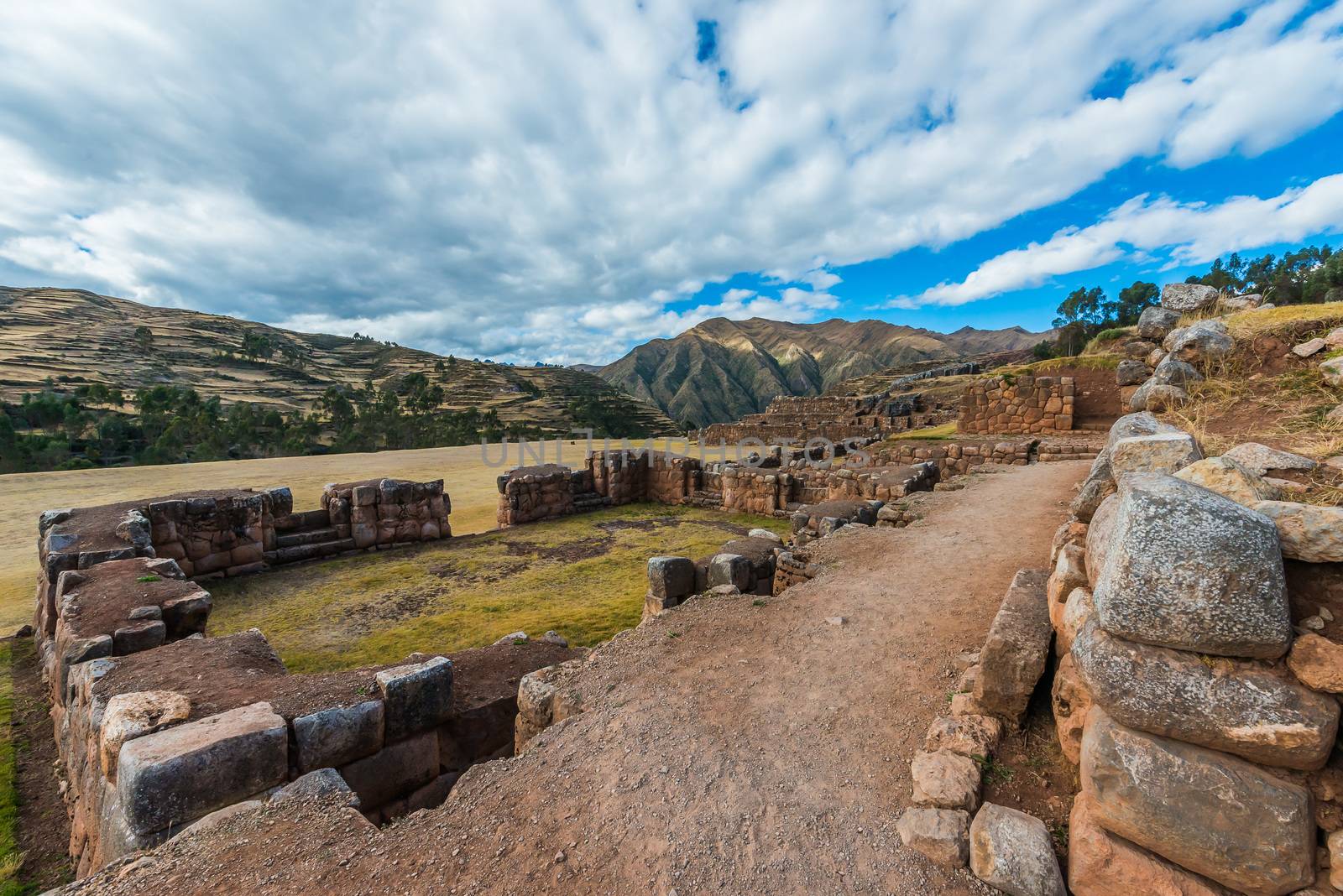 Chincheros, incas ruins in the peruvian Andes at Cuzco Peru