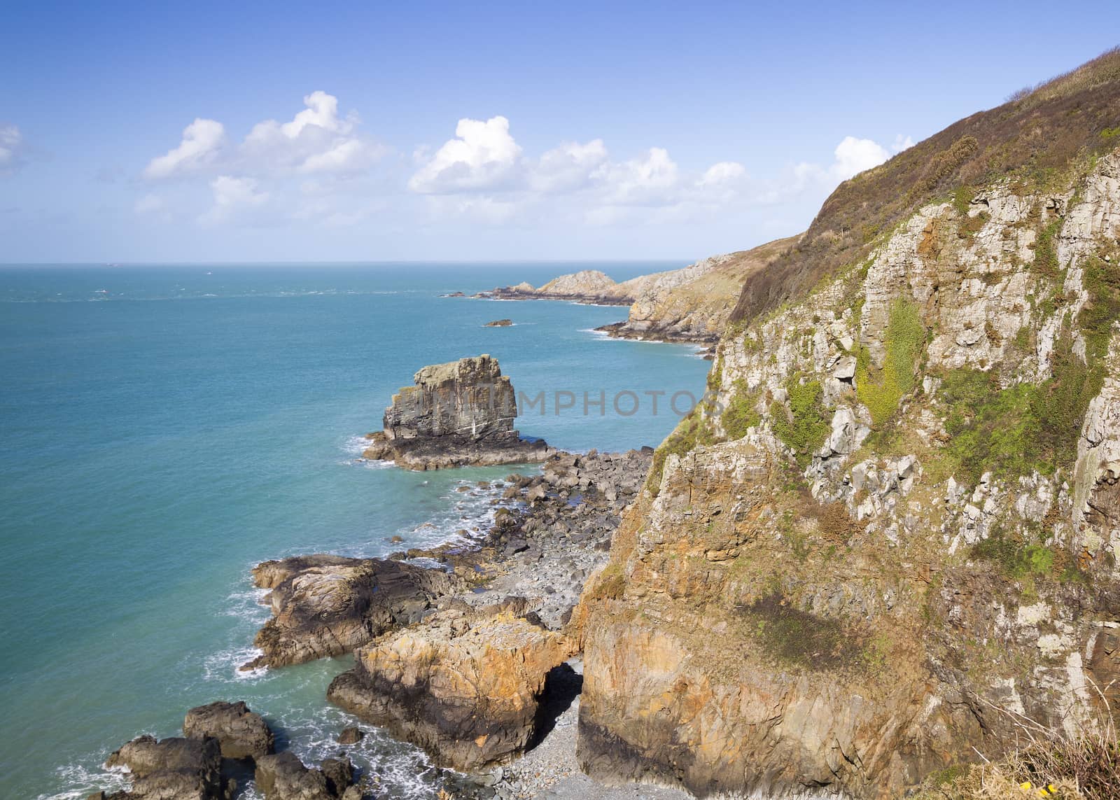 Coastal scene on Sark  looking out over the English Channel