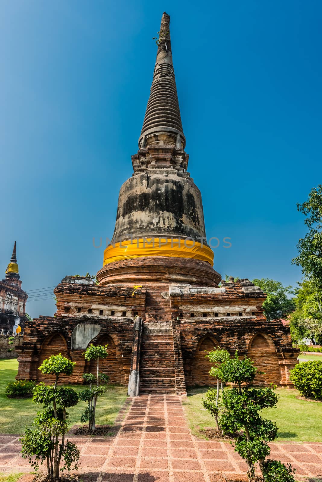 Wat Yai Chai Mongkhon Ayutthaya bangkok Thailand by PIXSTILL