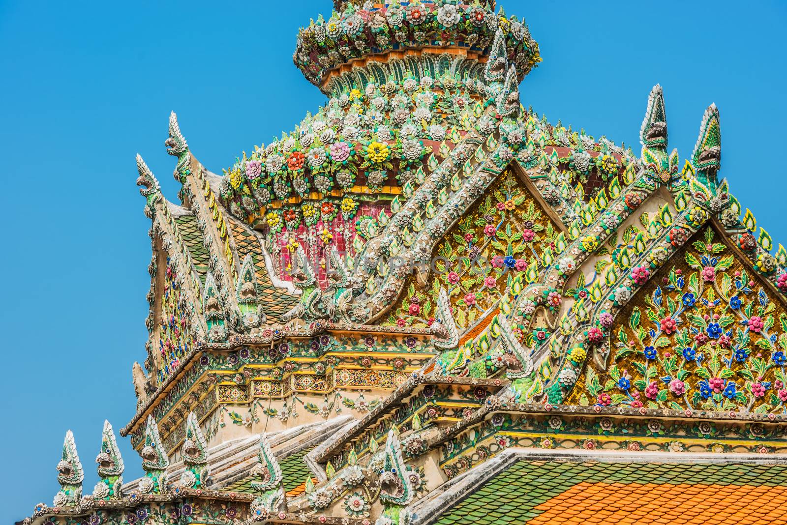 chedi rooftop detail grand palace Bangkok Thailand