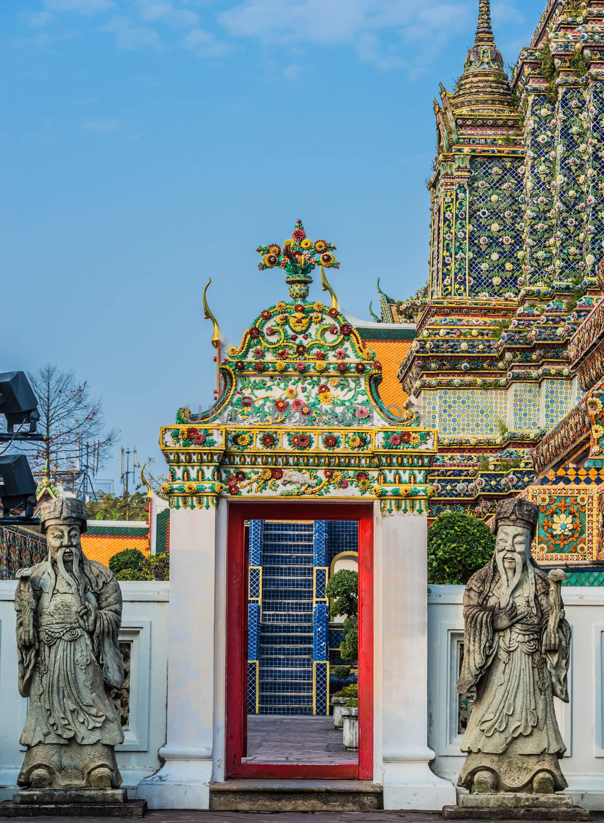 temple interior details Wat Pho temple Bangkok Thailand